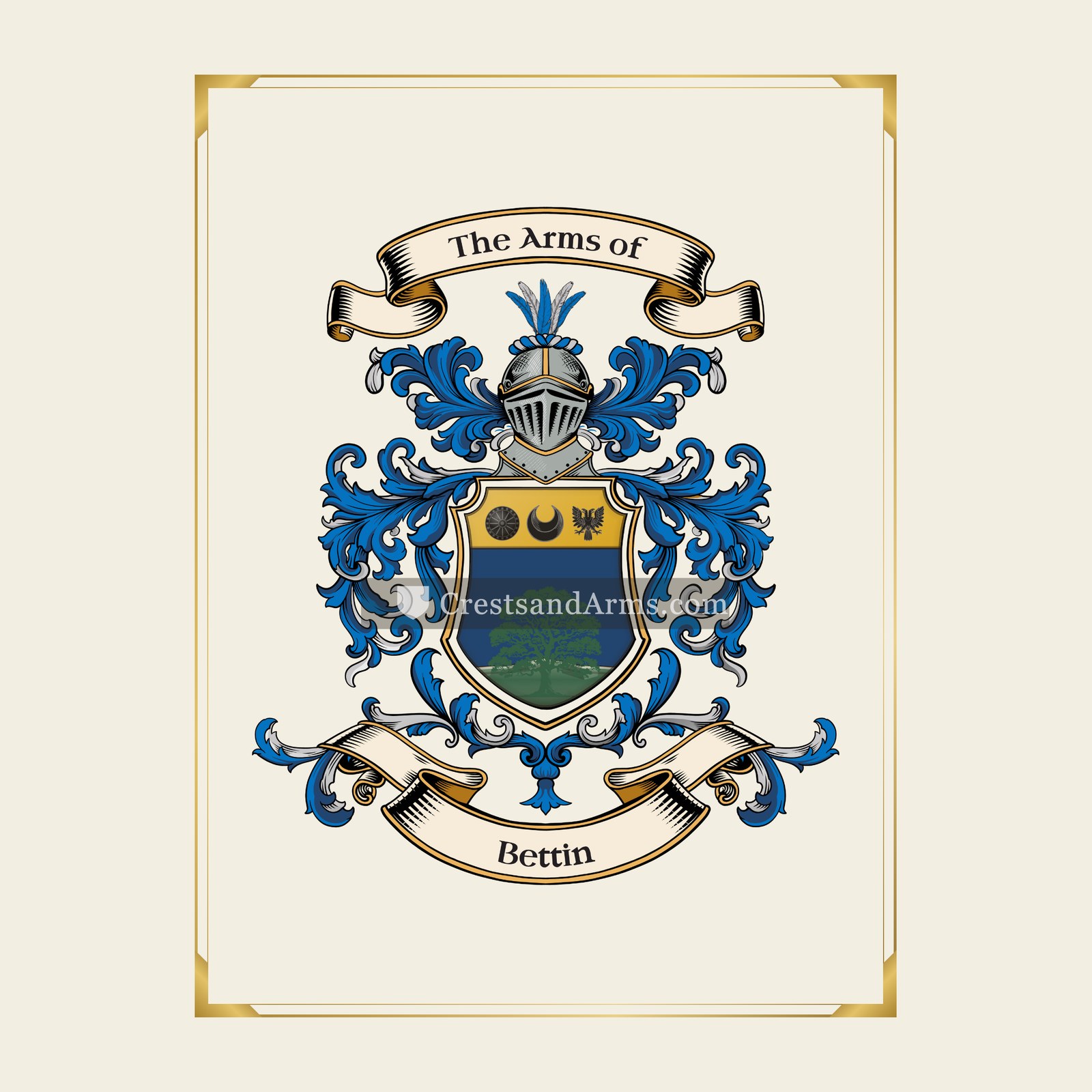 With gold border