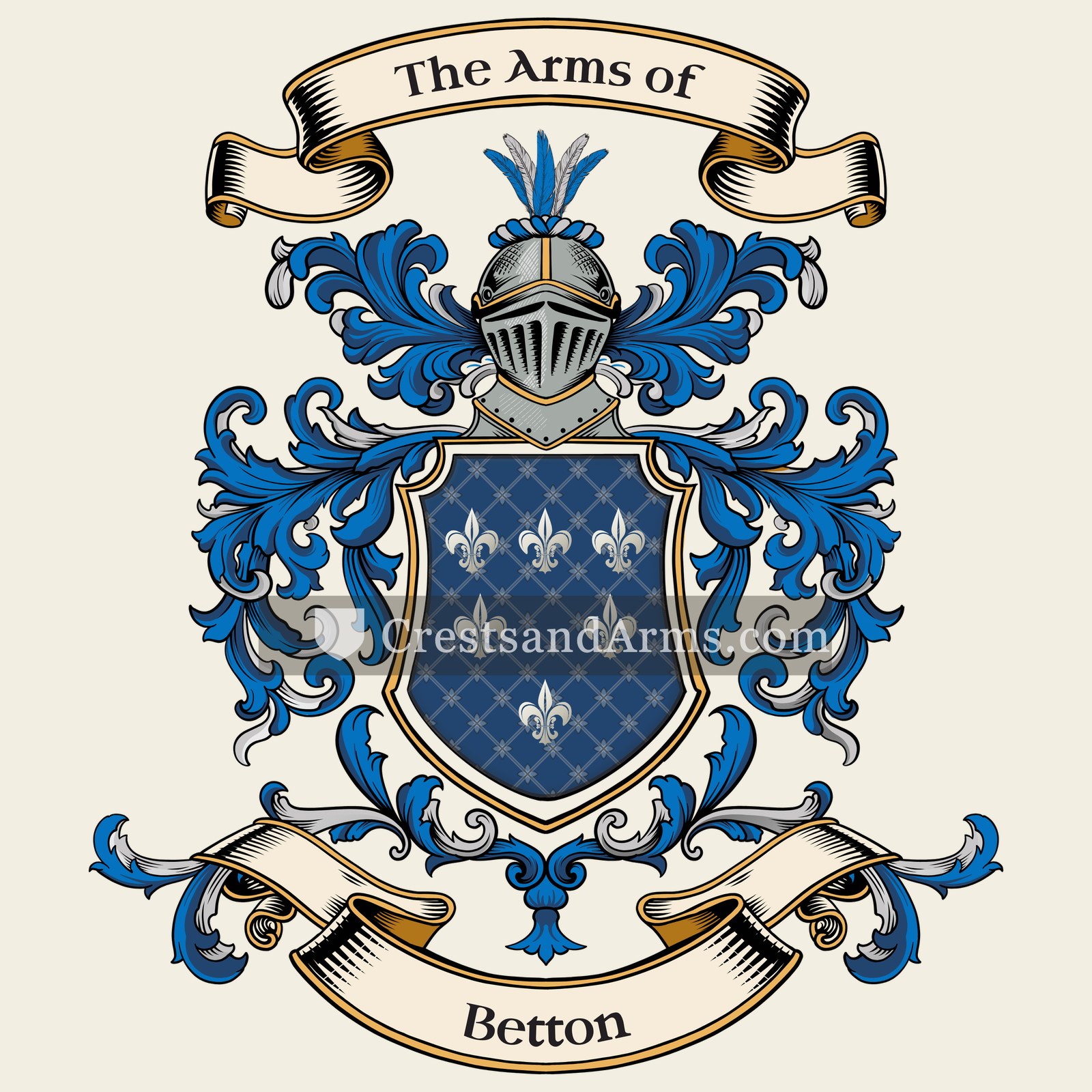 The Betton coat of arms, drawn from the recorded blazon