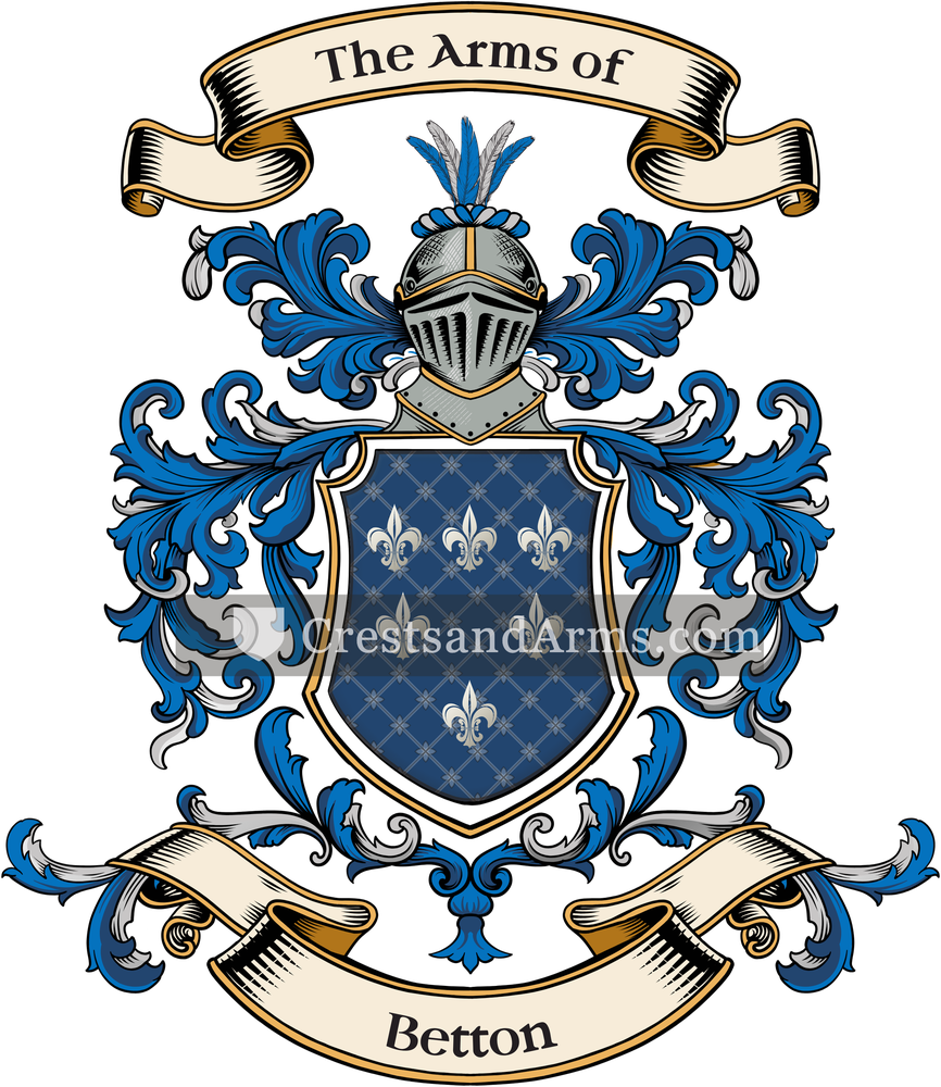 The Betton coat of arms, drawn from the recorded blazon