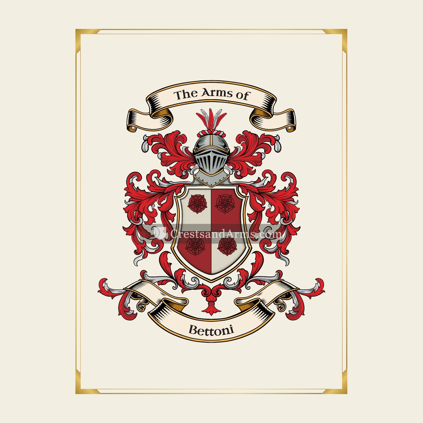 With gold border