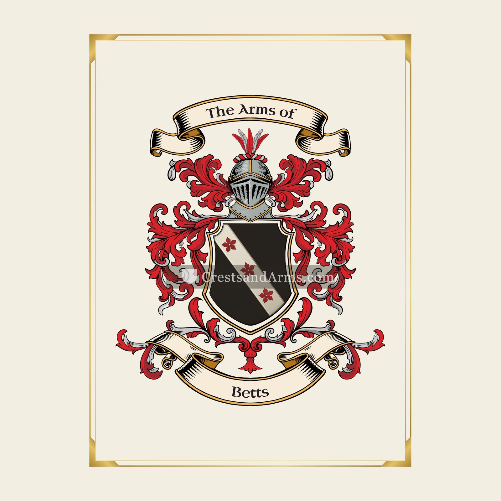 With gold border