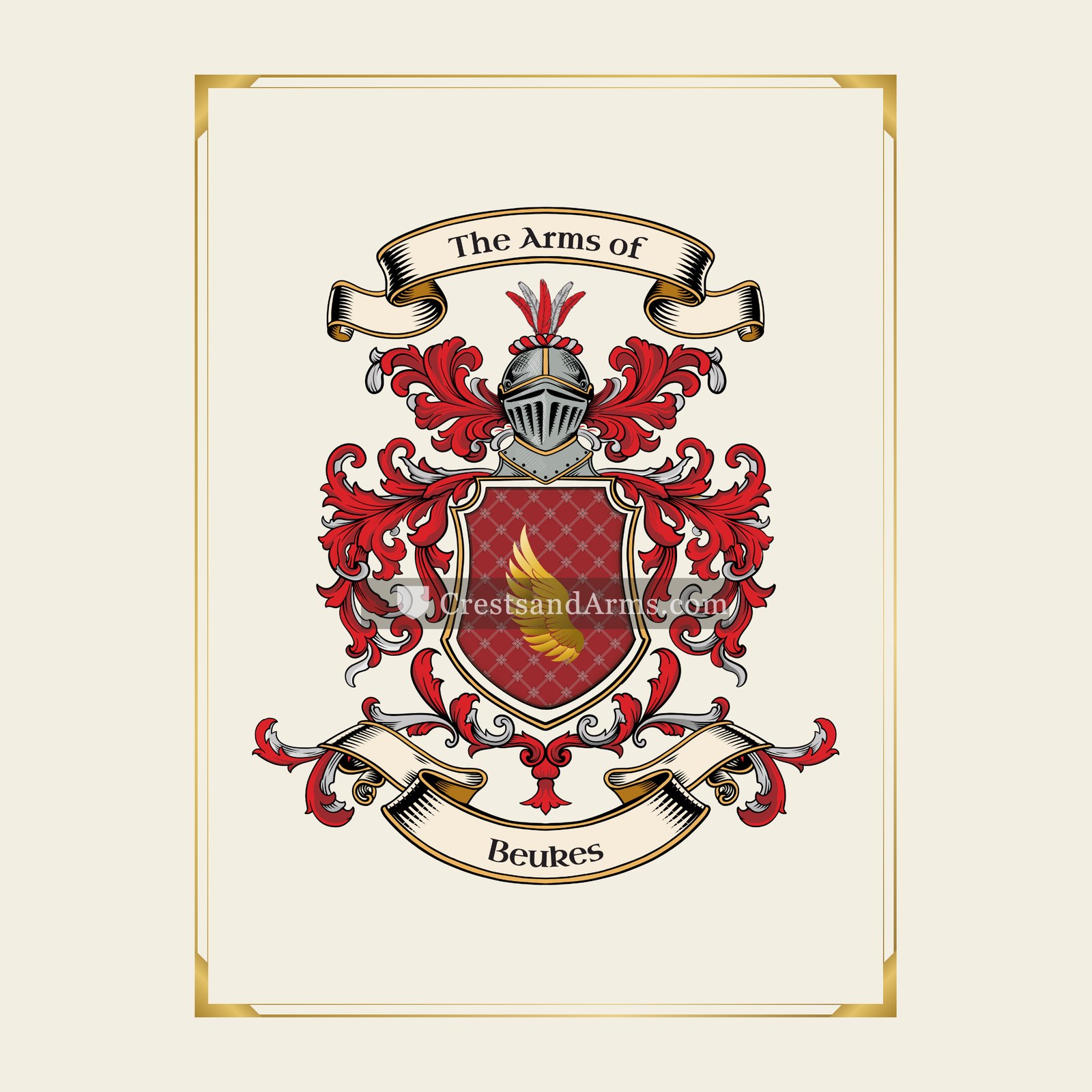 With gold border
