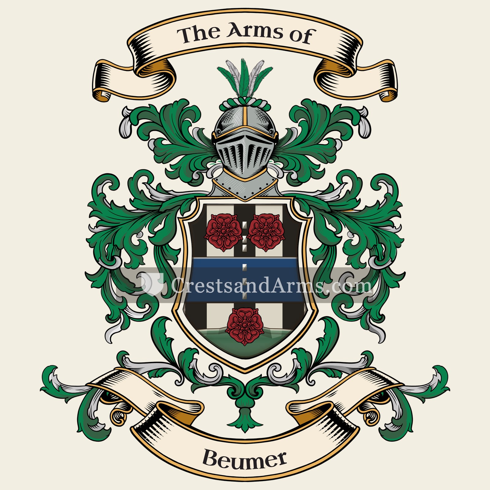 The Beumer coat of arms, drawn from the recorded blazon