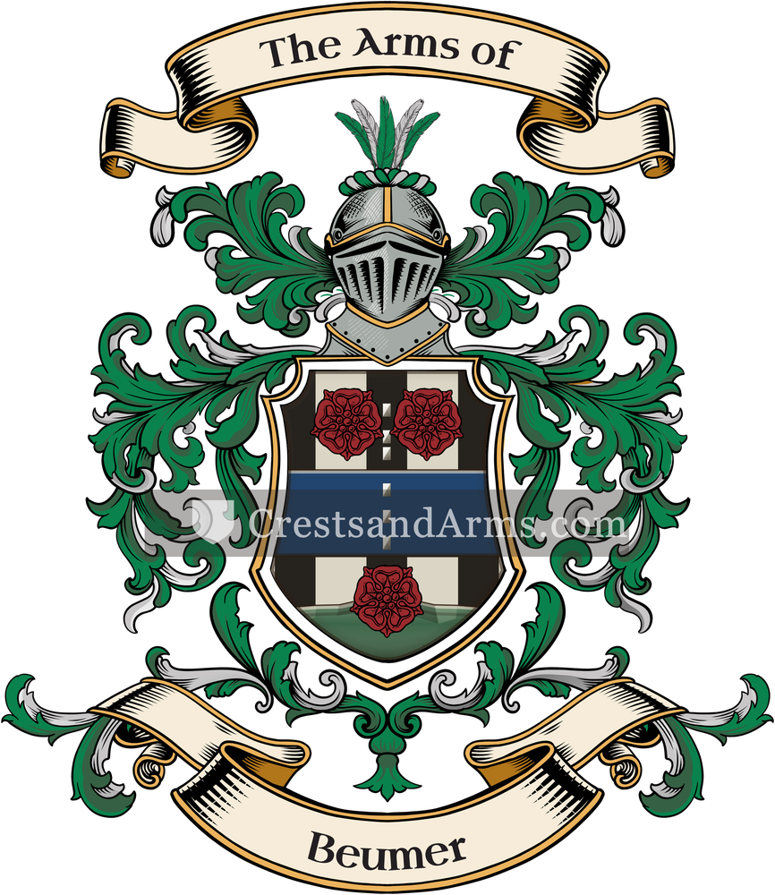 The Beumer coat of arms, drawn from the recorded blazon