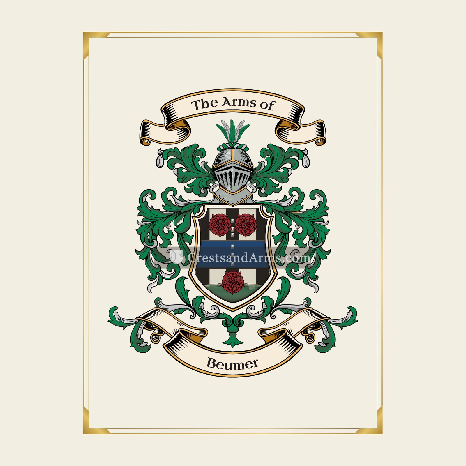 With gold border