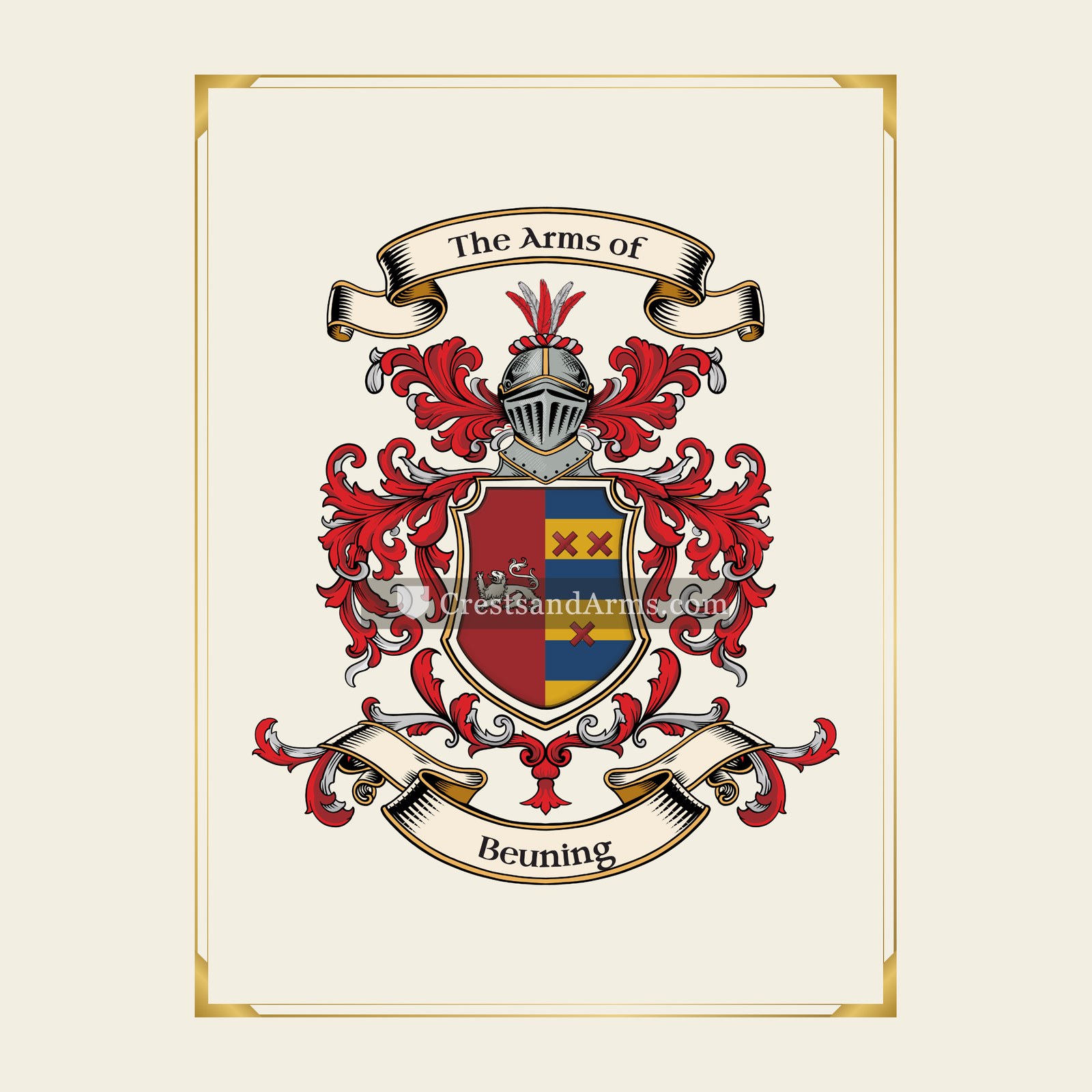 With gold border