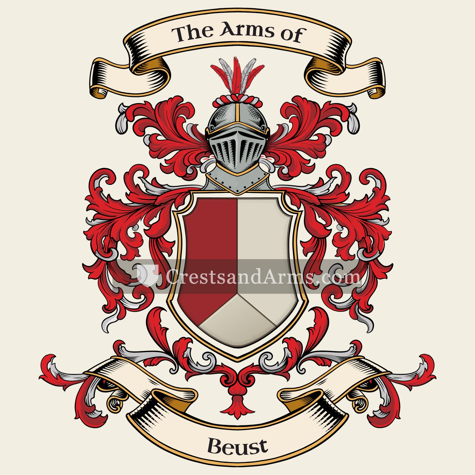 The Beust coat of arms, drawn from the recorded blazon