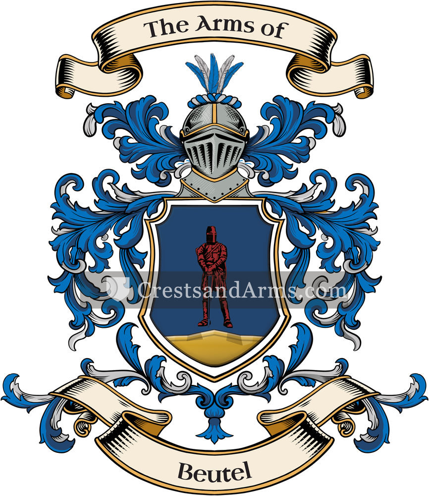 The Beutel coat of arms, drawn from the recorded blazon