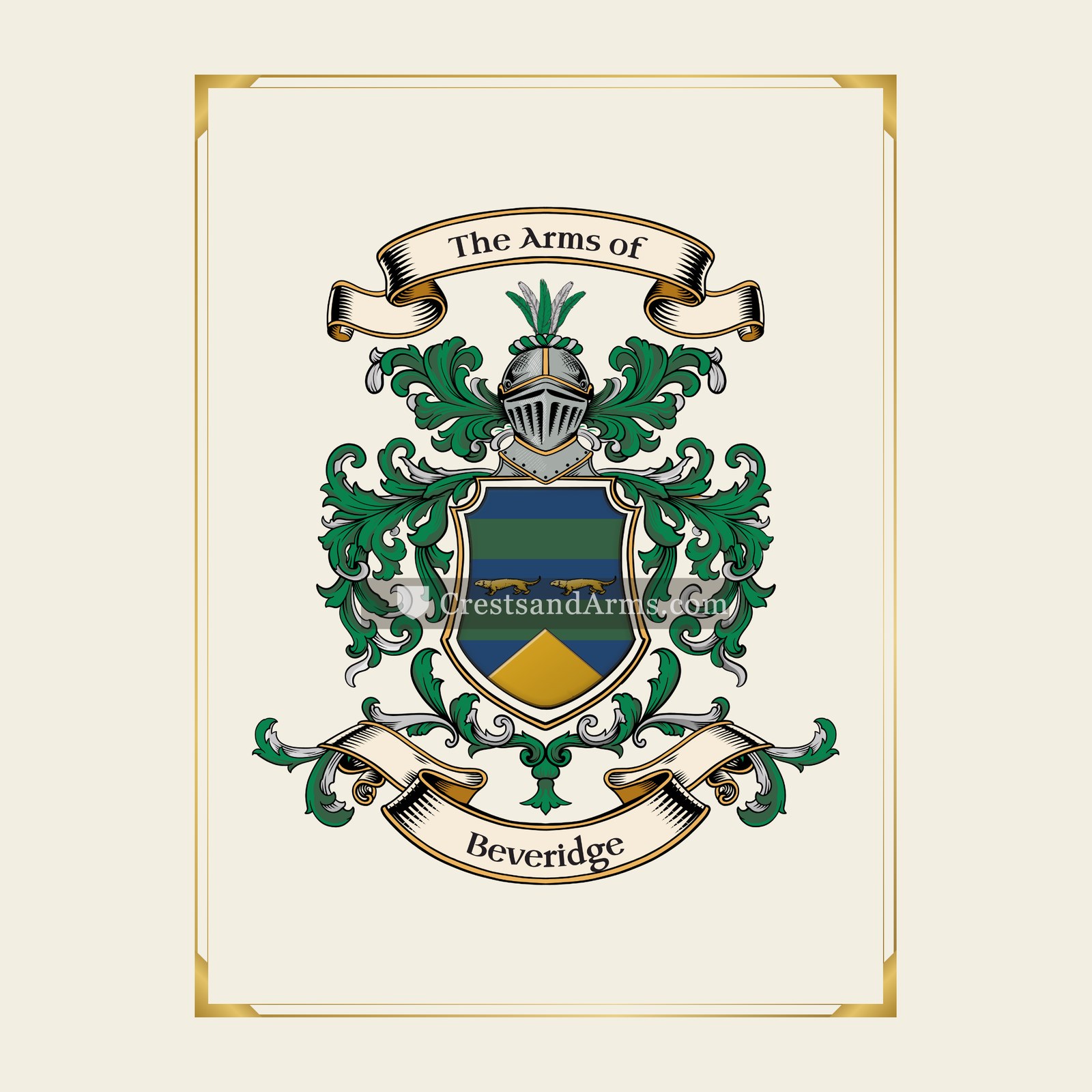 With gold border
