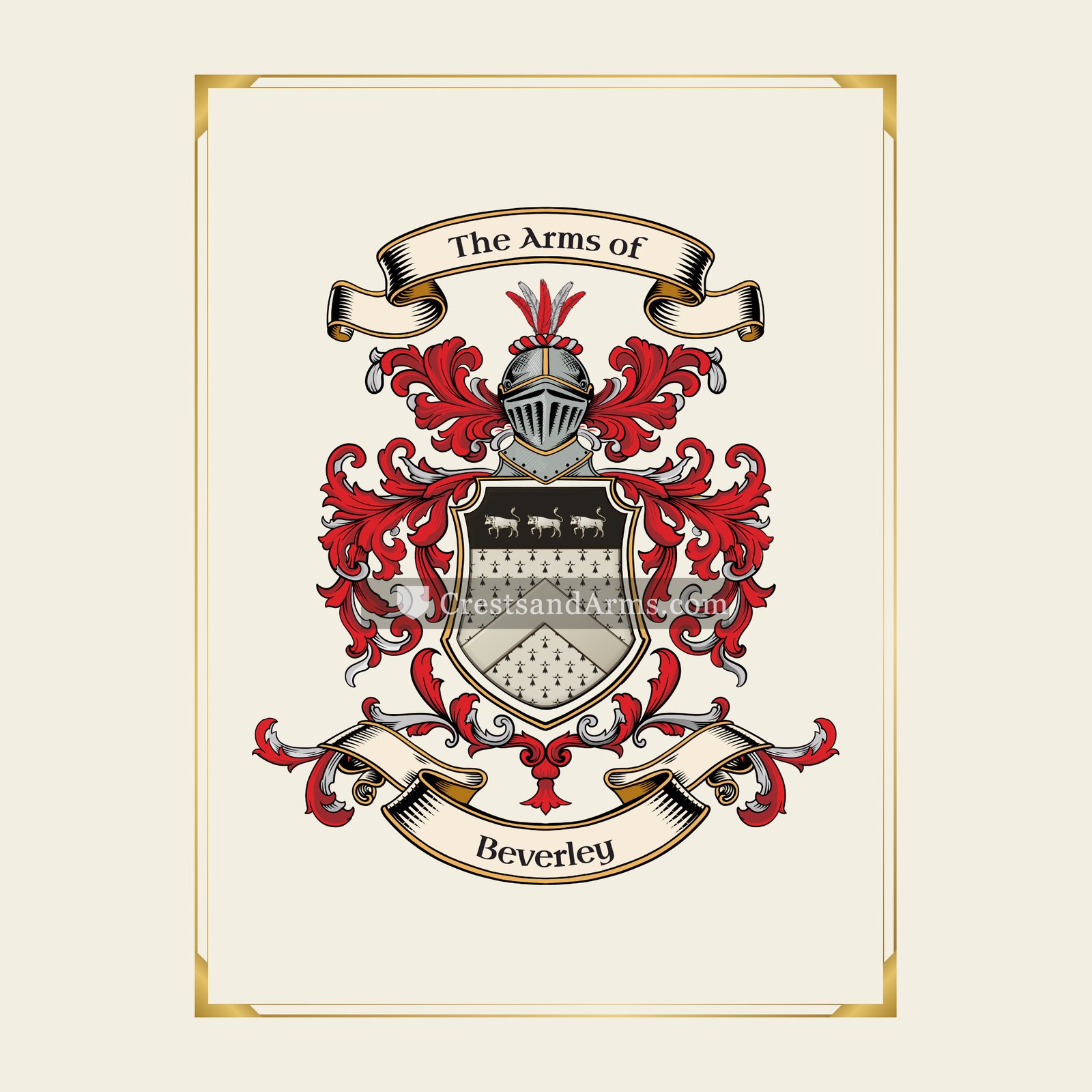 With gold border