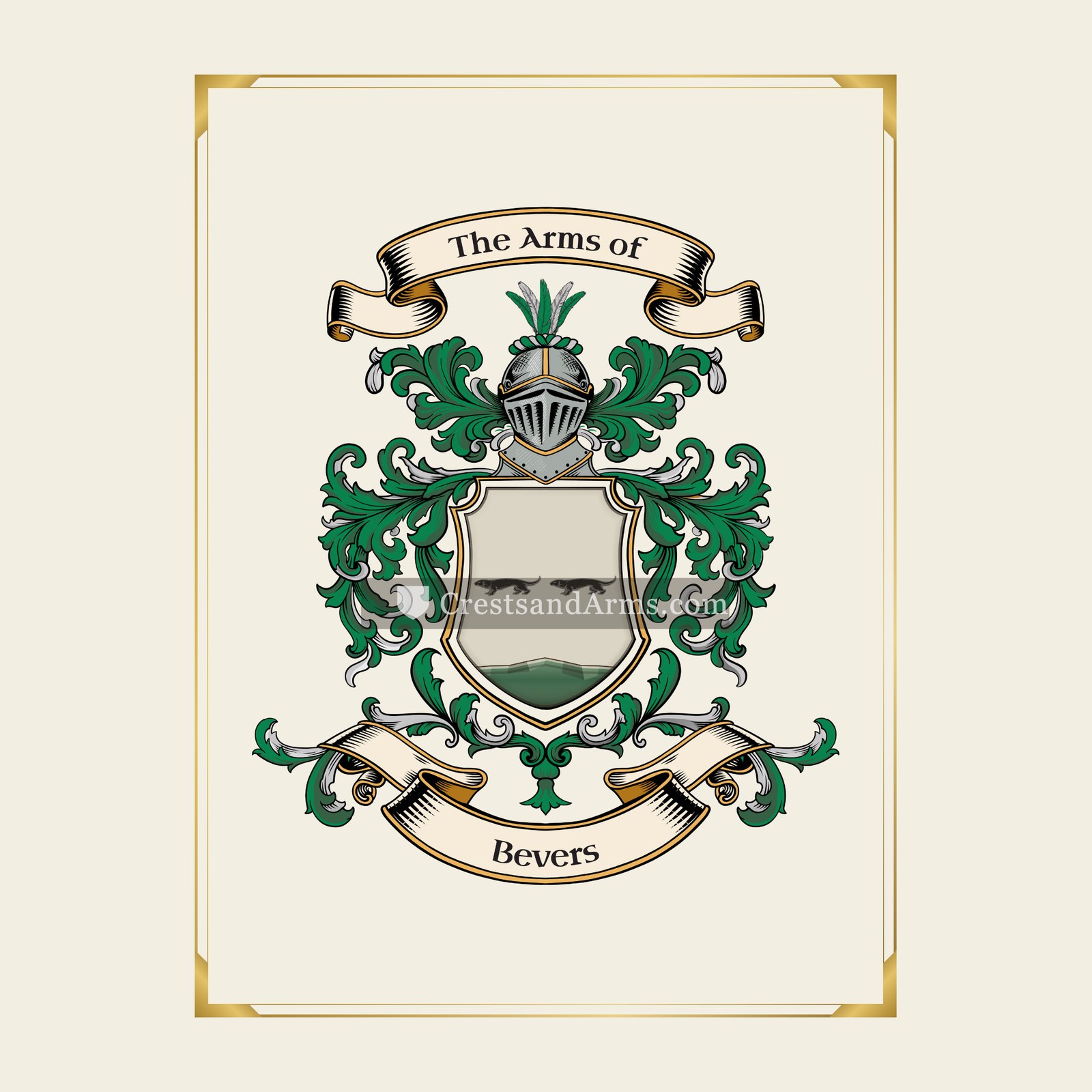 With gold border