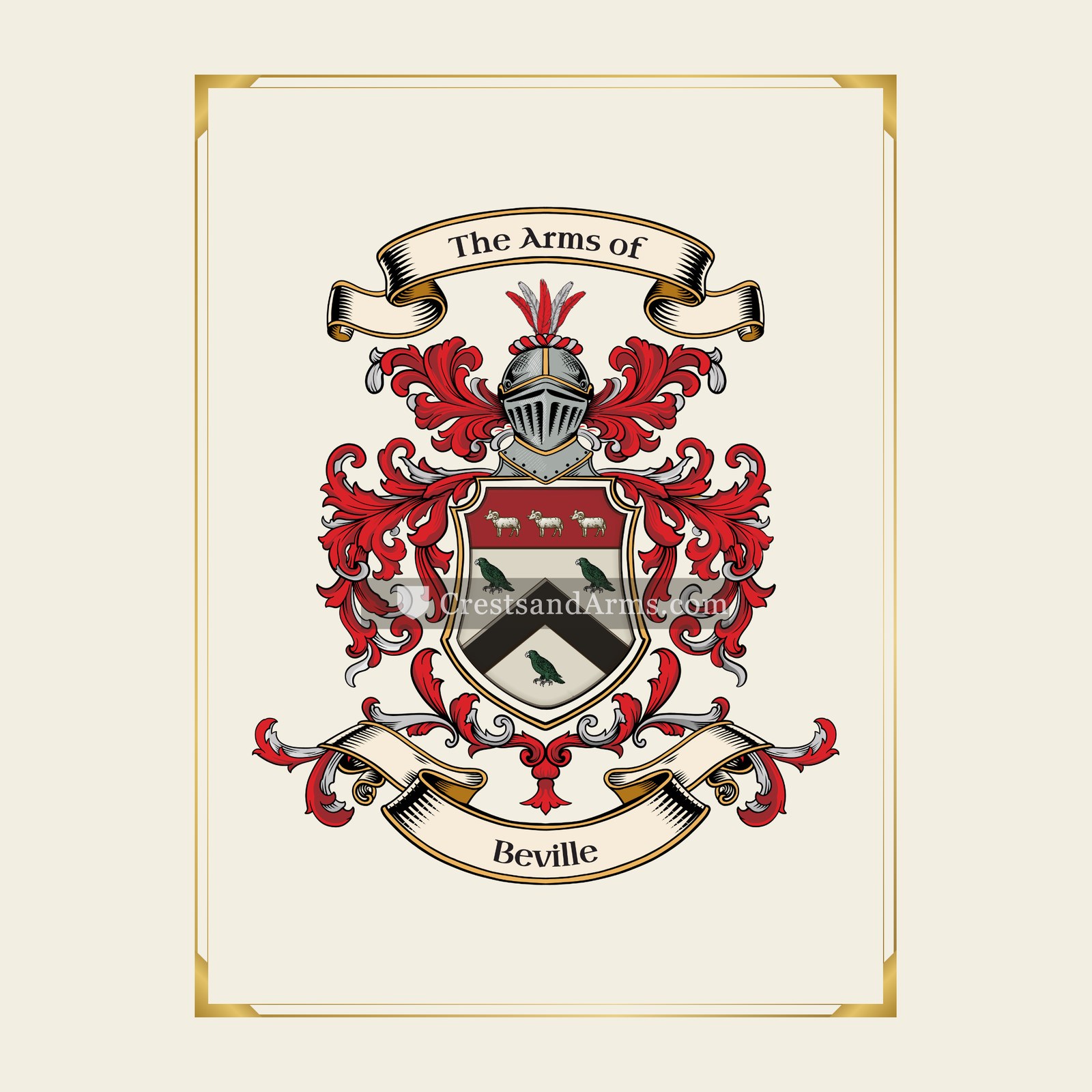 With gold border