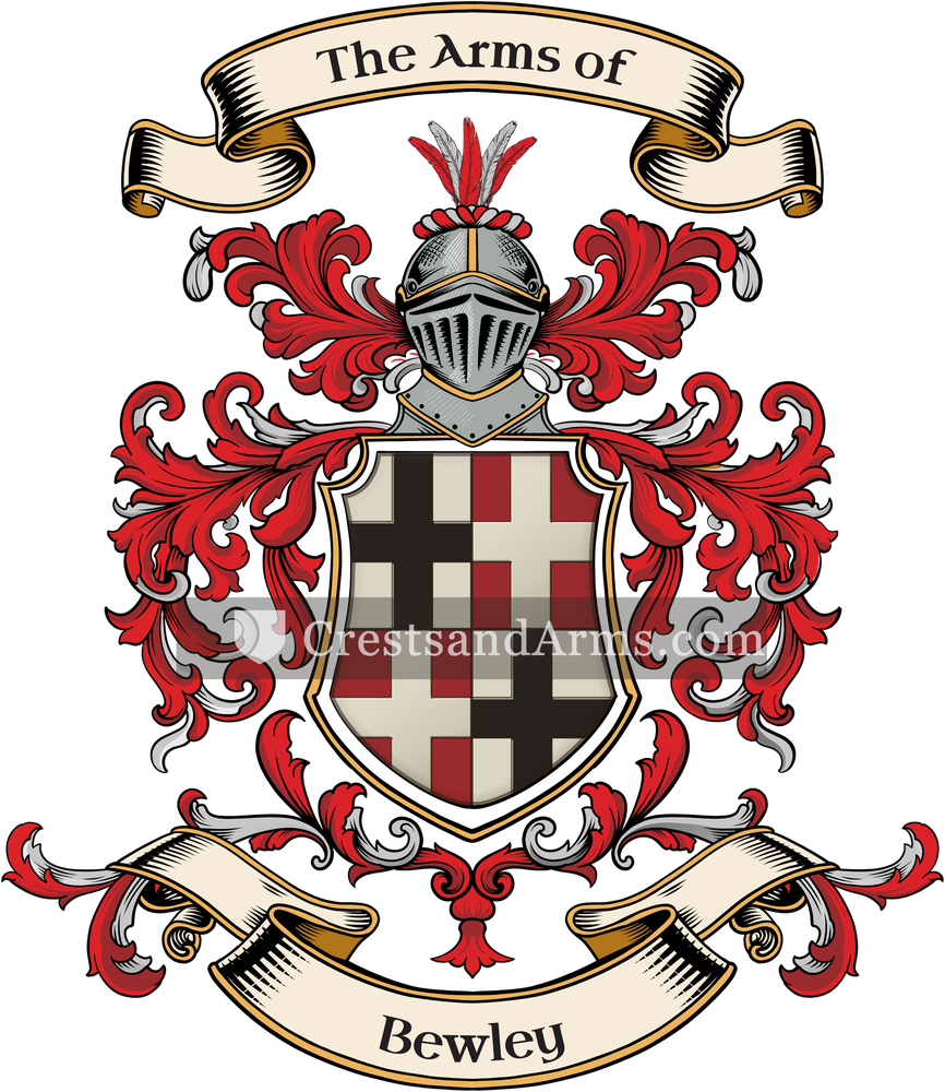 The Bewley coat of arms, drawn from the recorded blazon