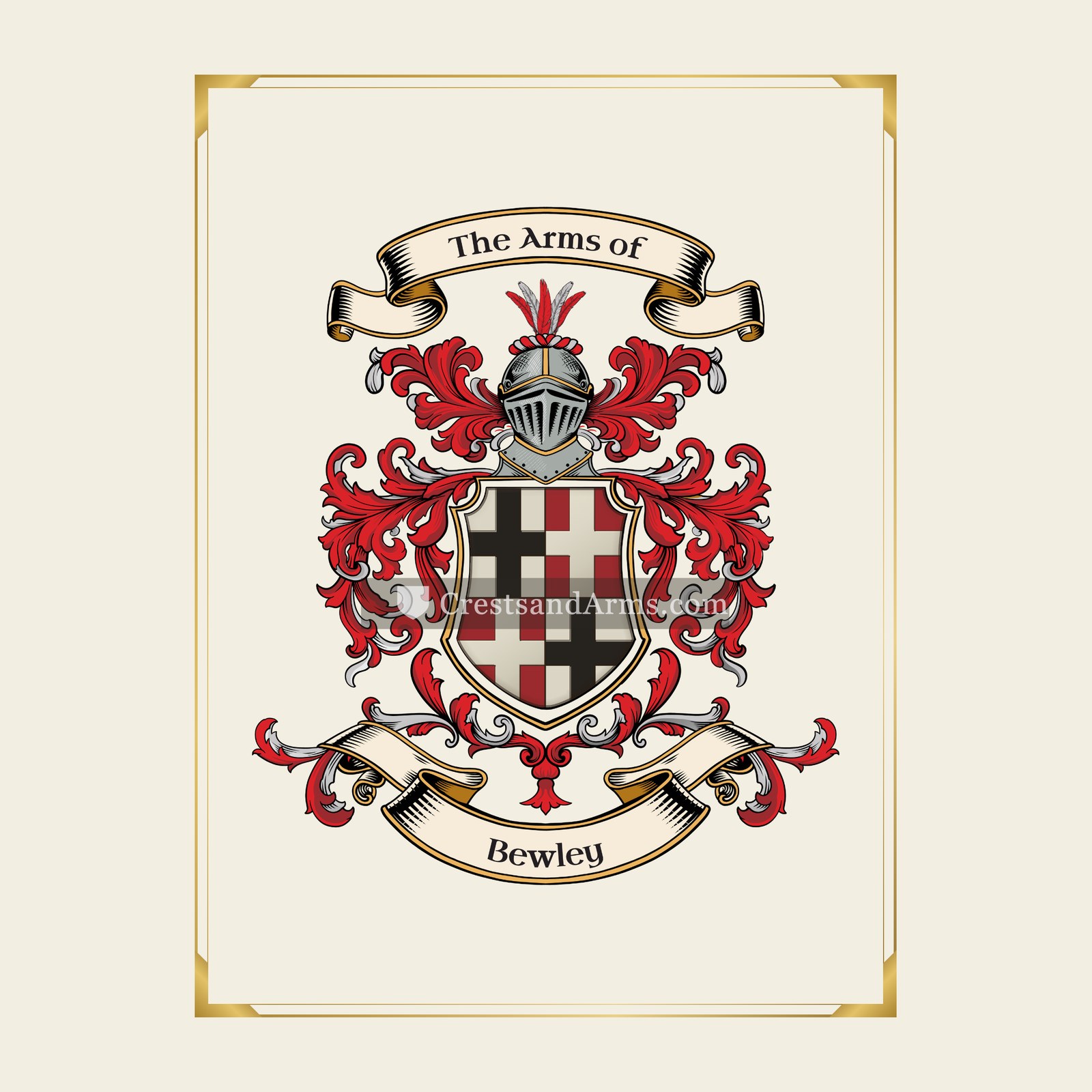 With gold border