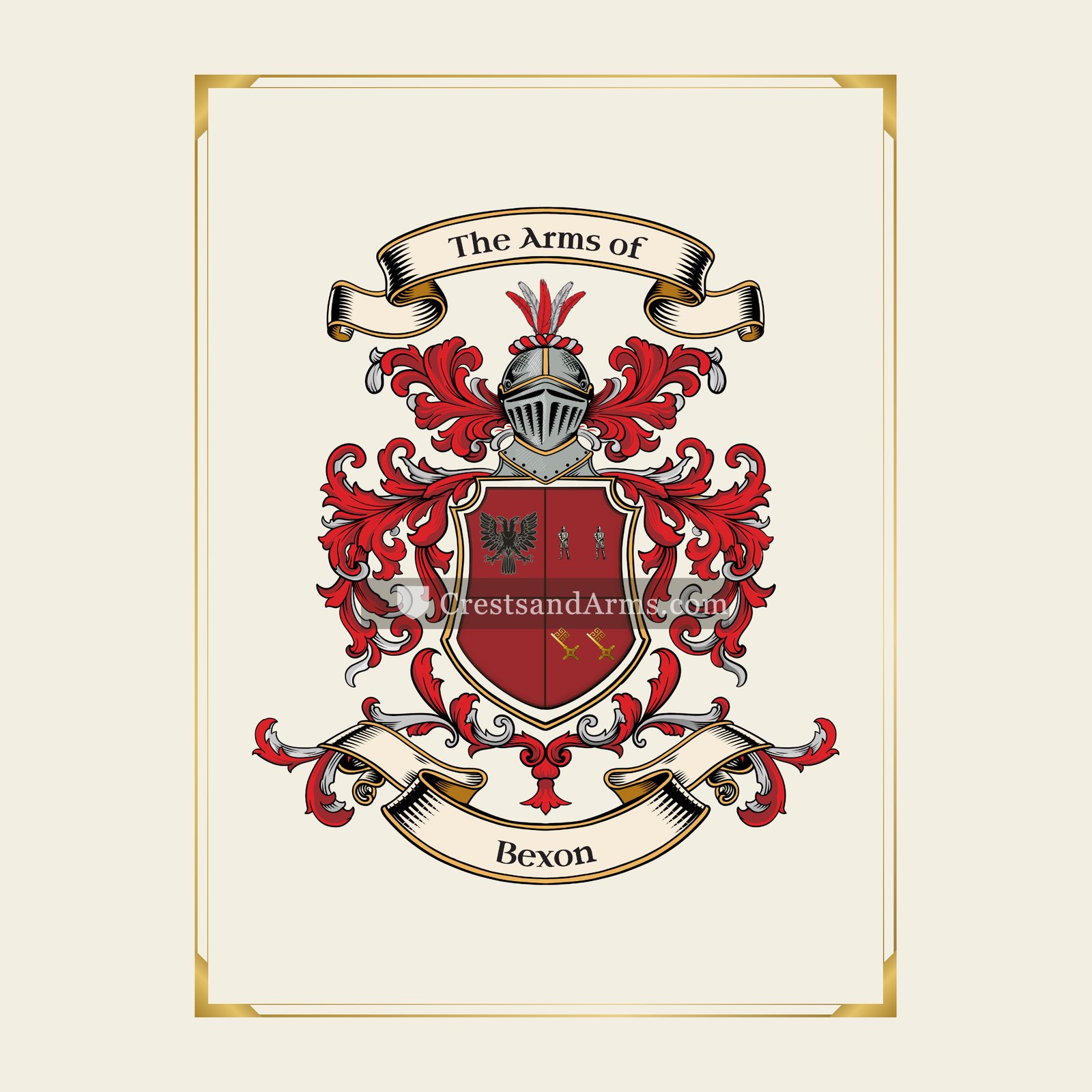 With gold border