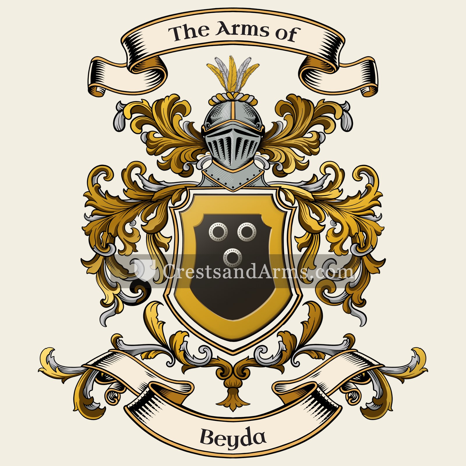 The Beyda coat of arms, drawn from the recorded blazon
