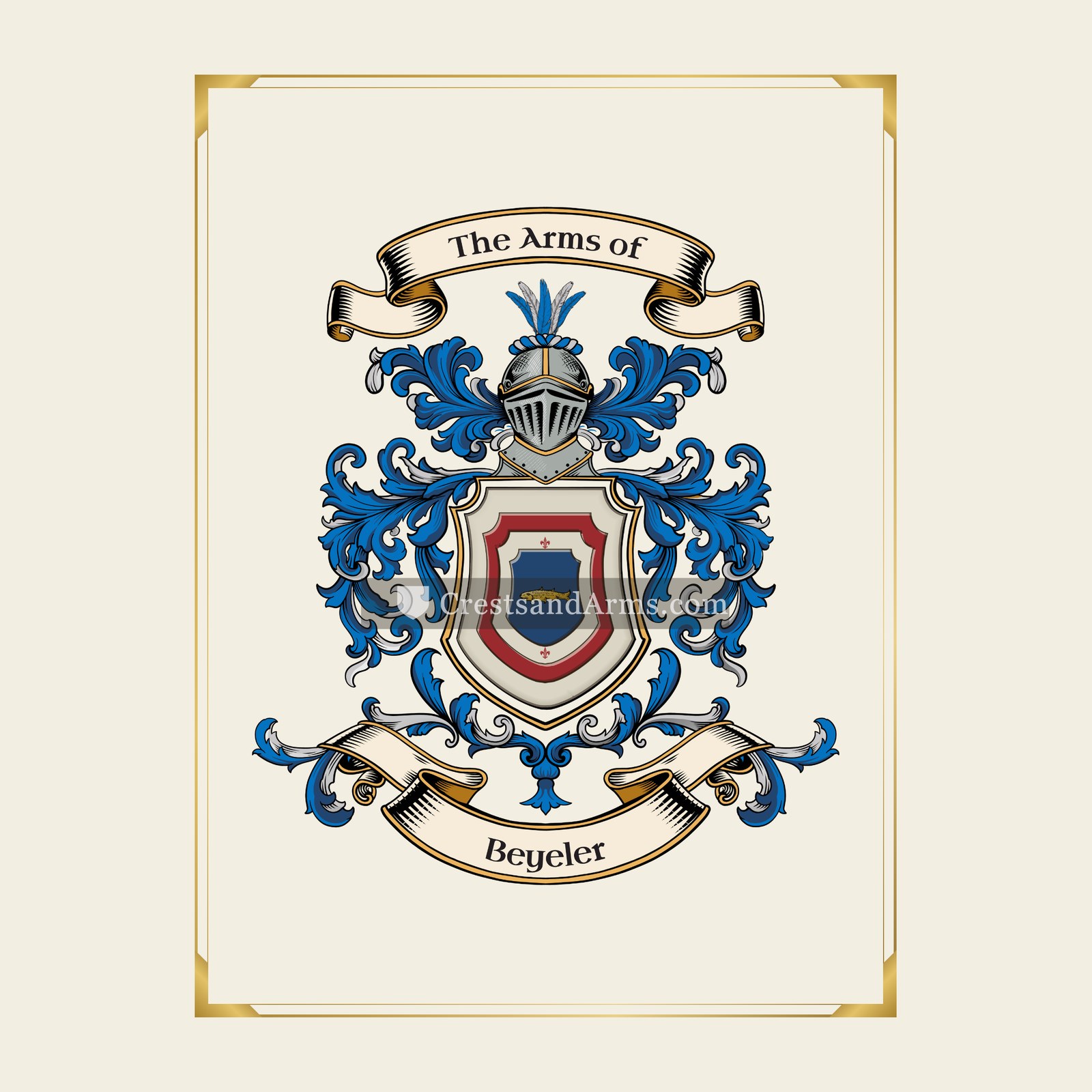 With gold border