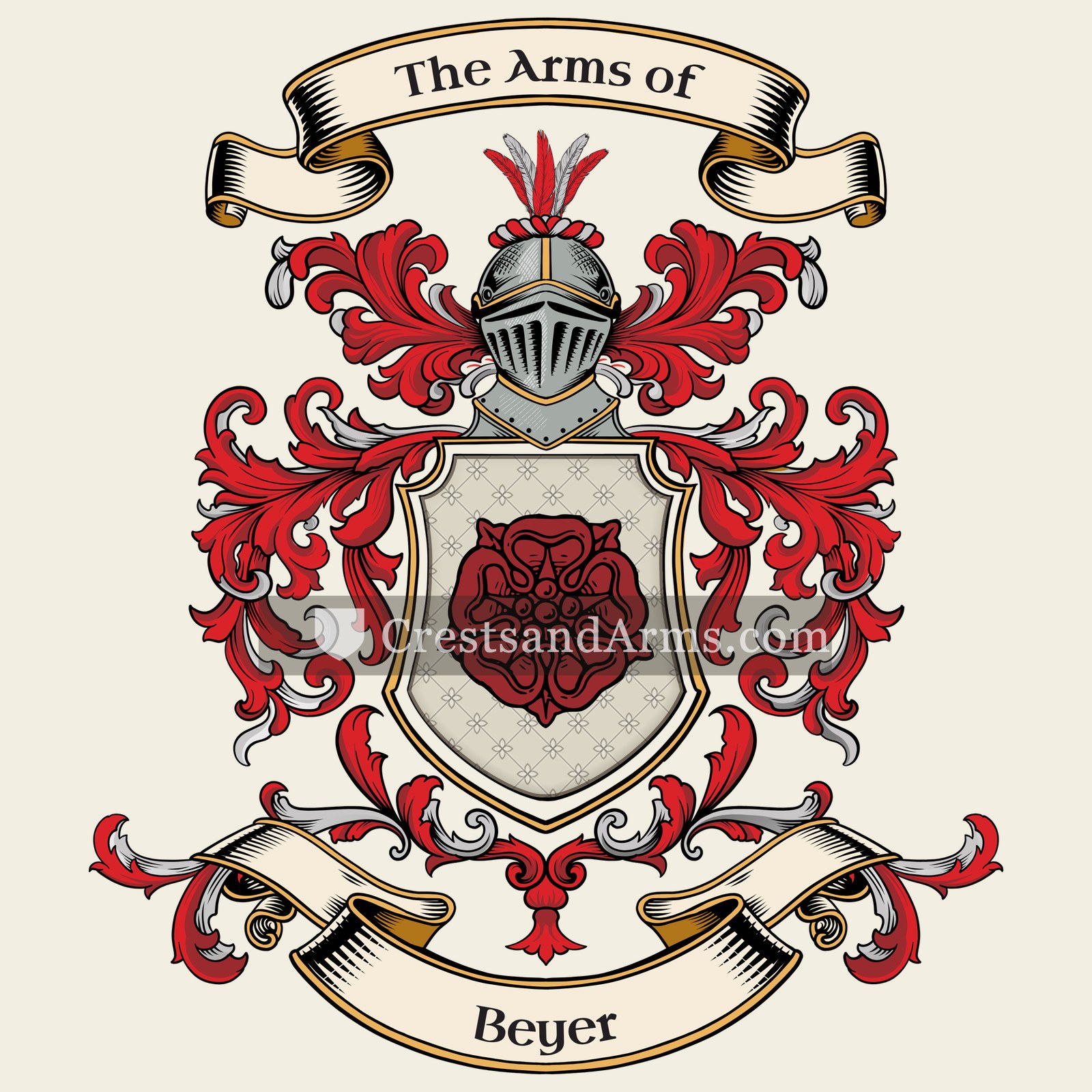 The Beyer coat of arms, drawn from the recorded blazon