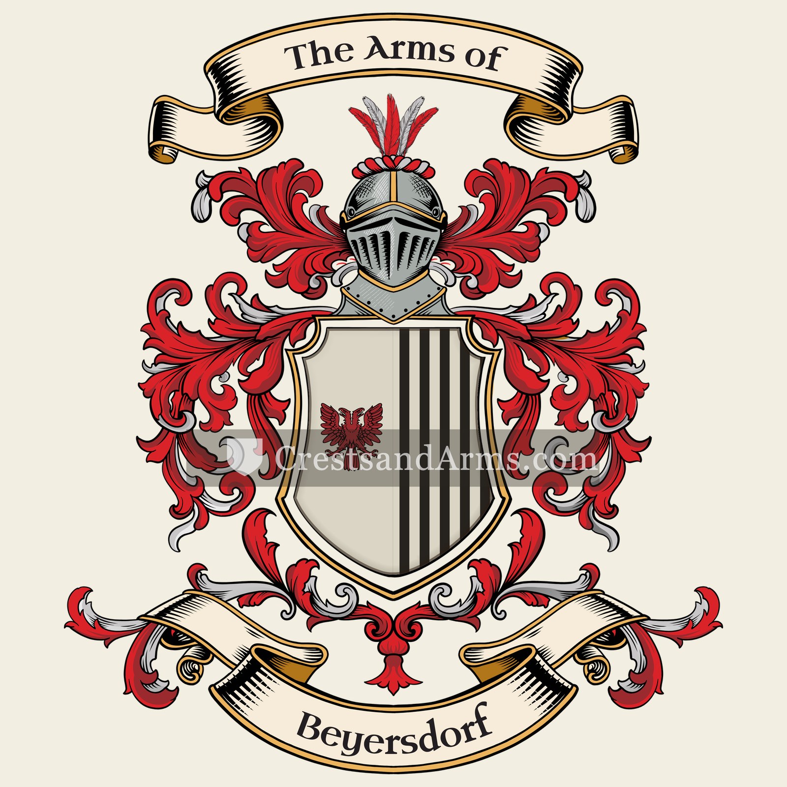 The Beyersdorf coat of arms, drawn from the recorded blazon