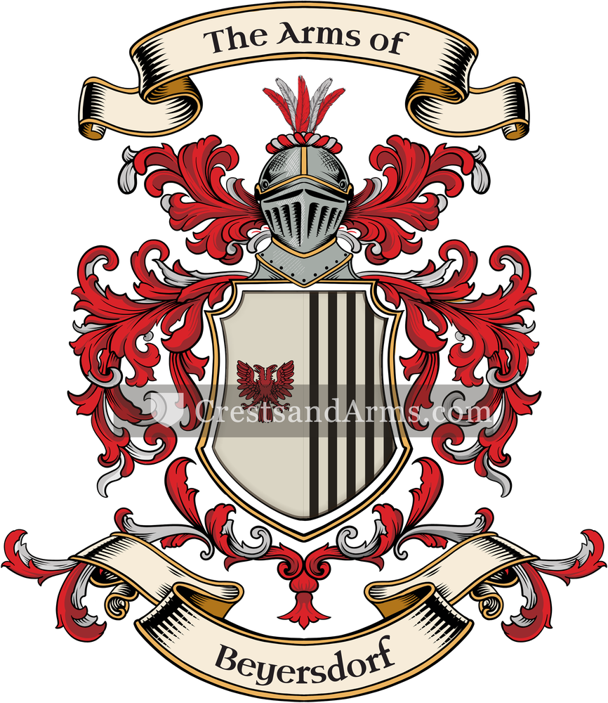 The Beyersdorf coat of arms, drawn from the recorded blazon