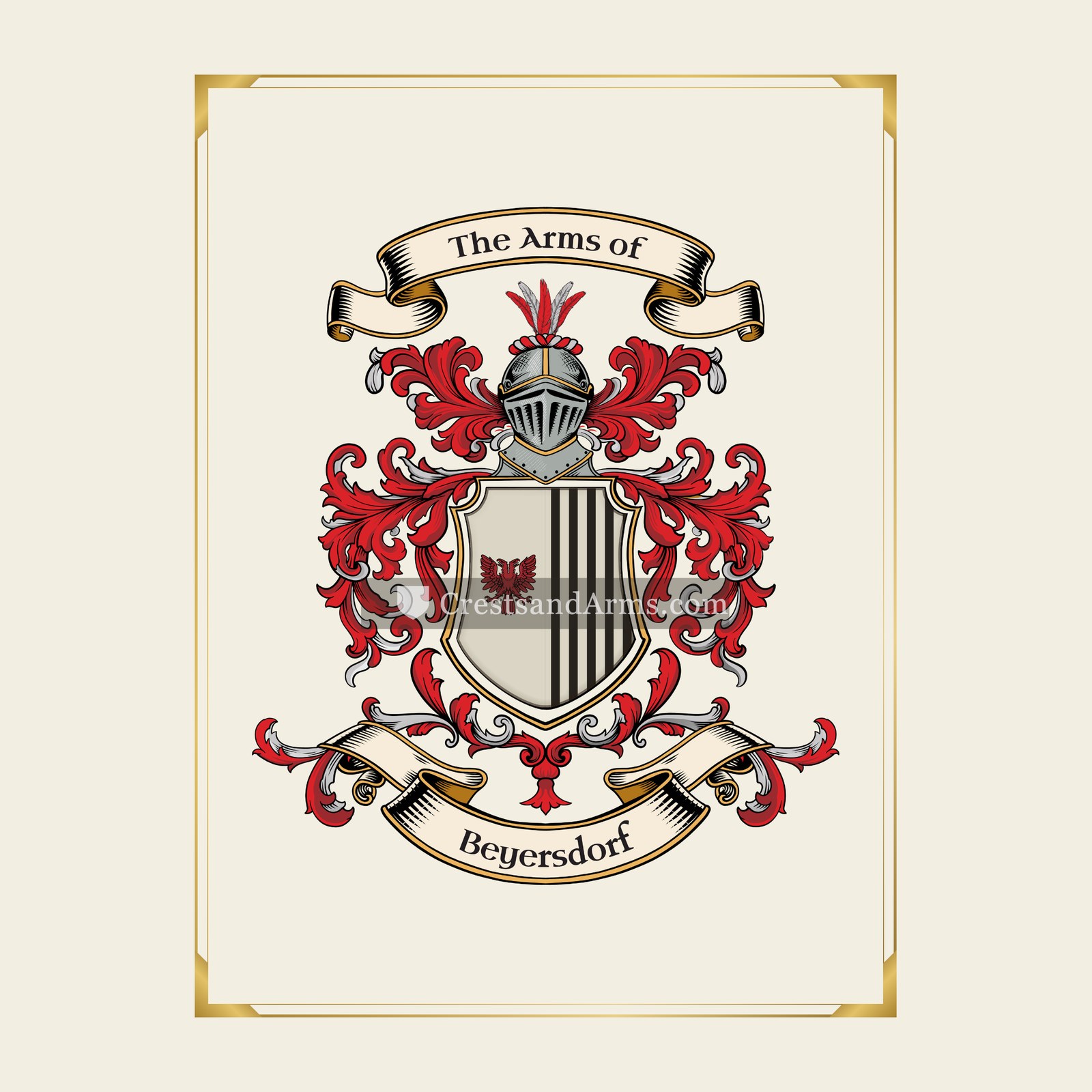 With gold border