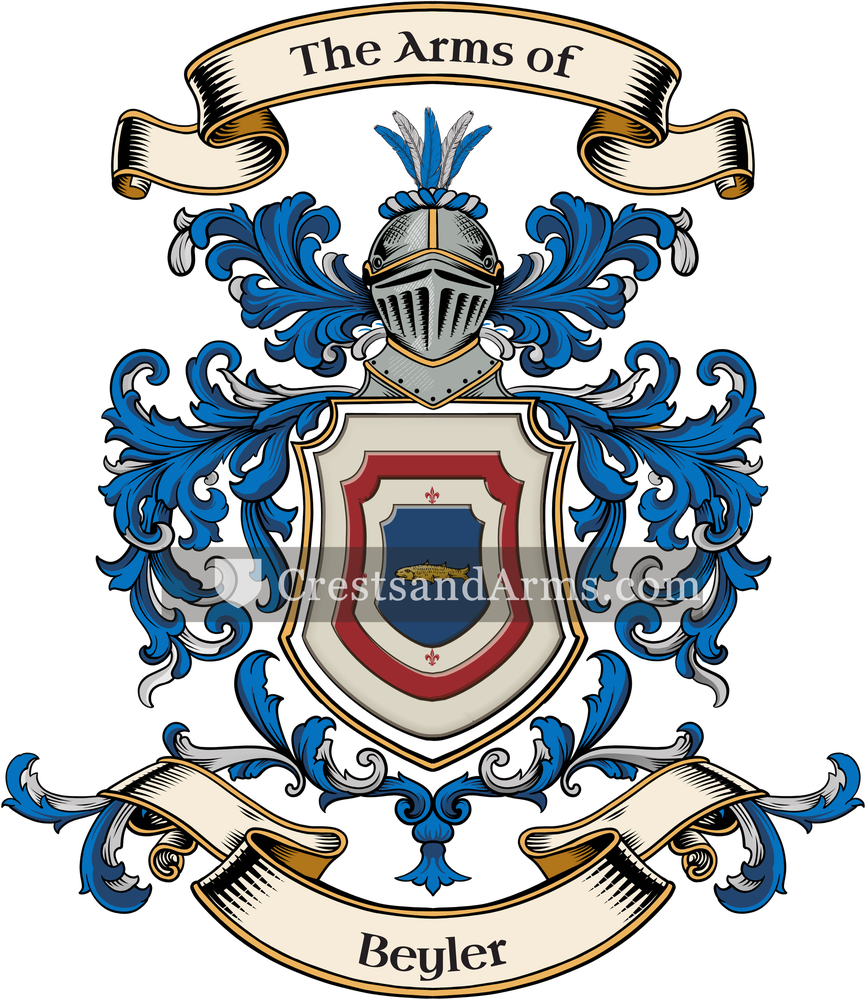 The Beyler coat of arms, drawn from the recorded blazon