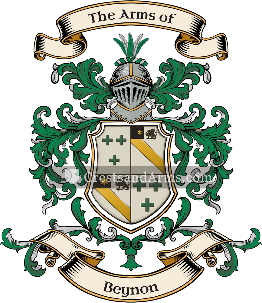 The Beynon coat of arms, drawn from the recorded blazon