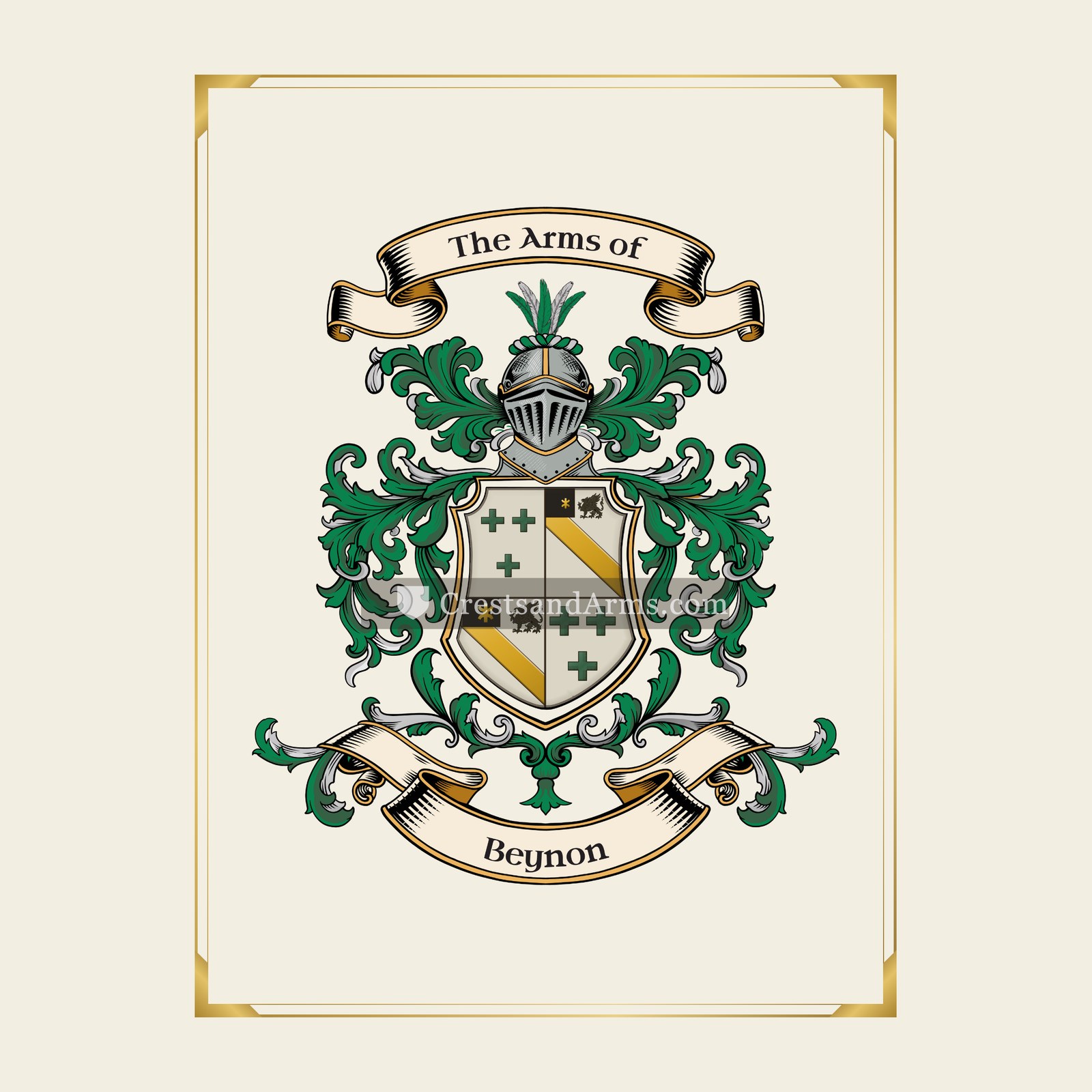 With gold border