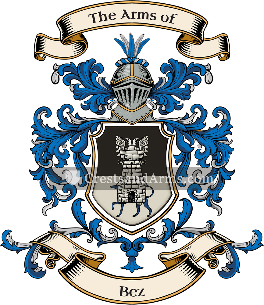 The Bez coat of arms, drawn from the recorded blazon