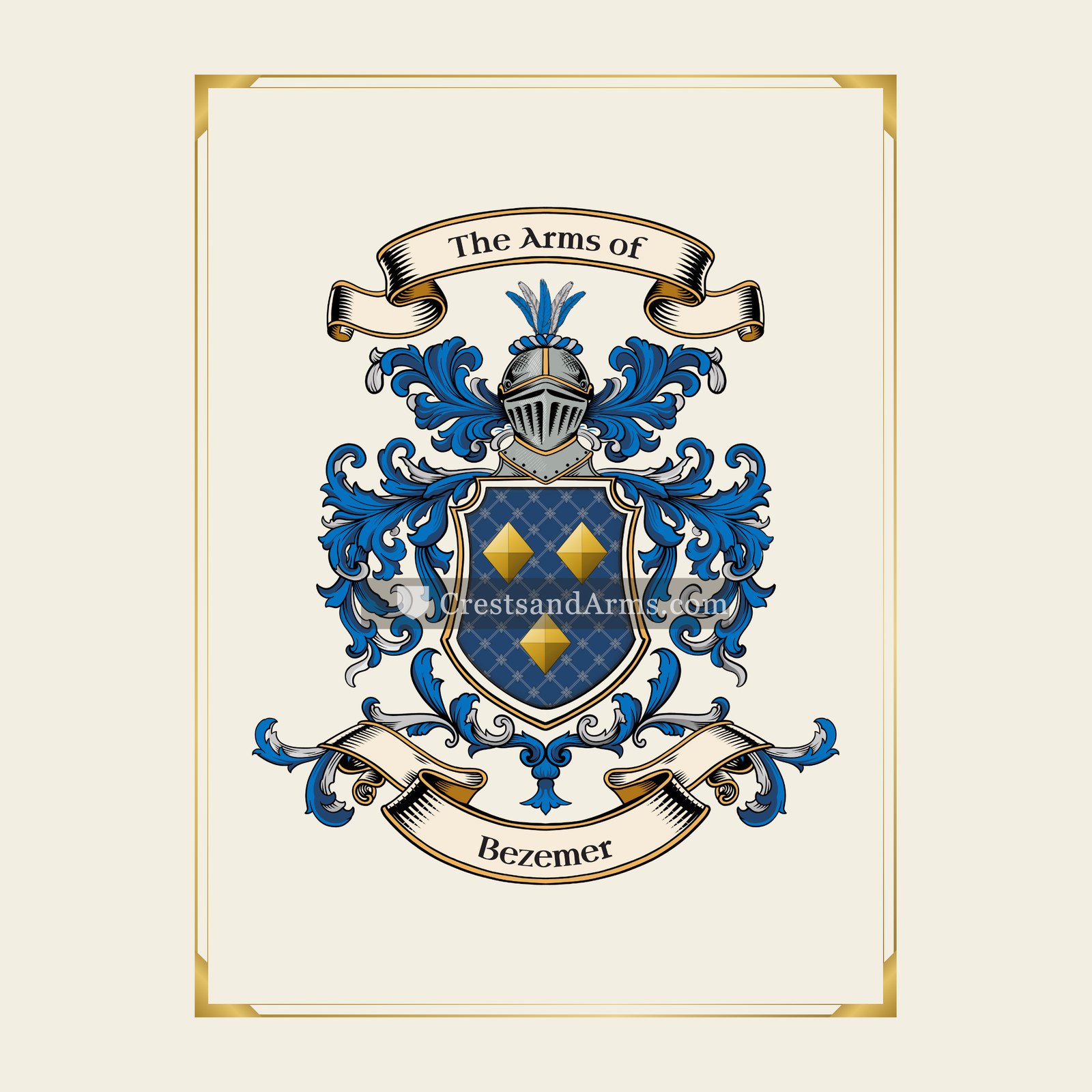 With gold border