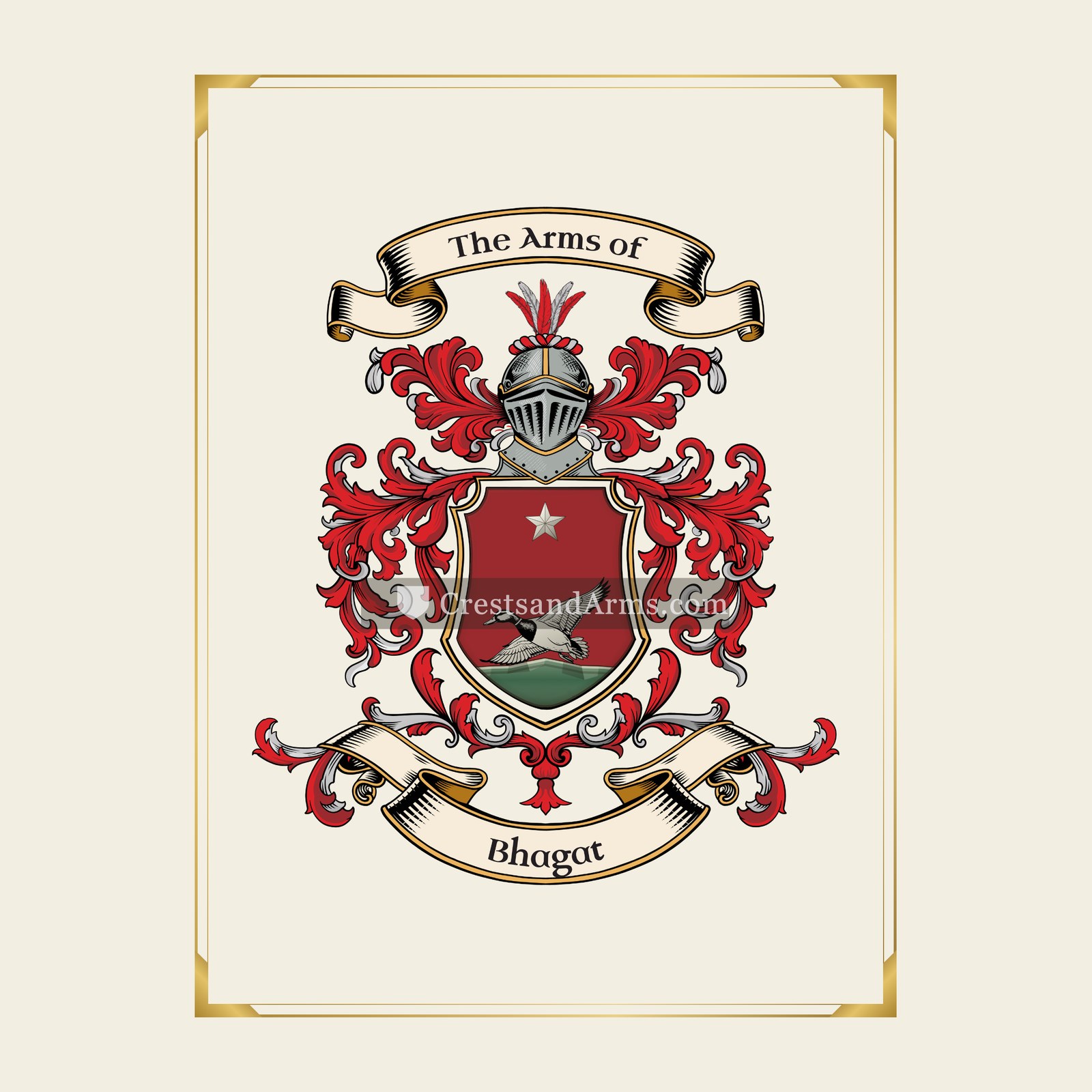 With gold border