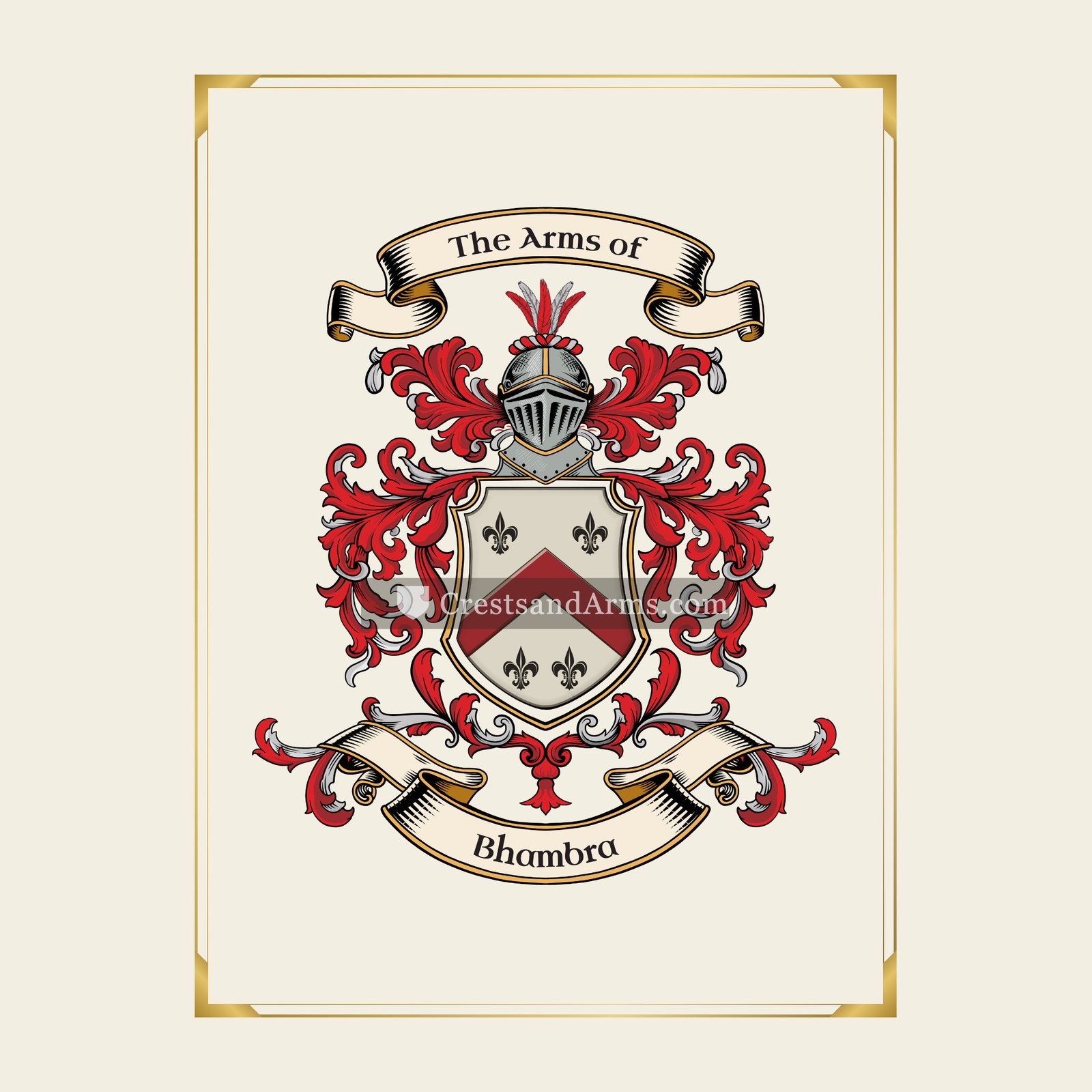 With gold border