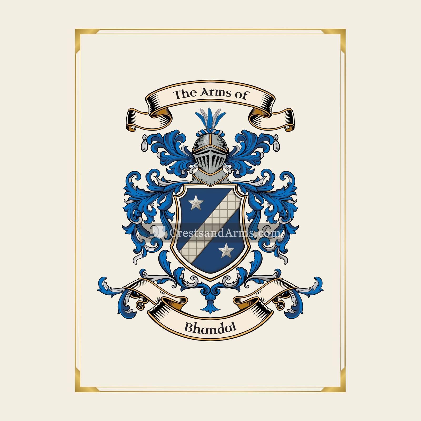 With gold border