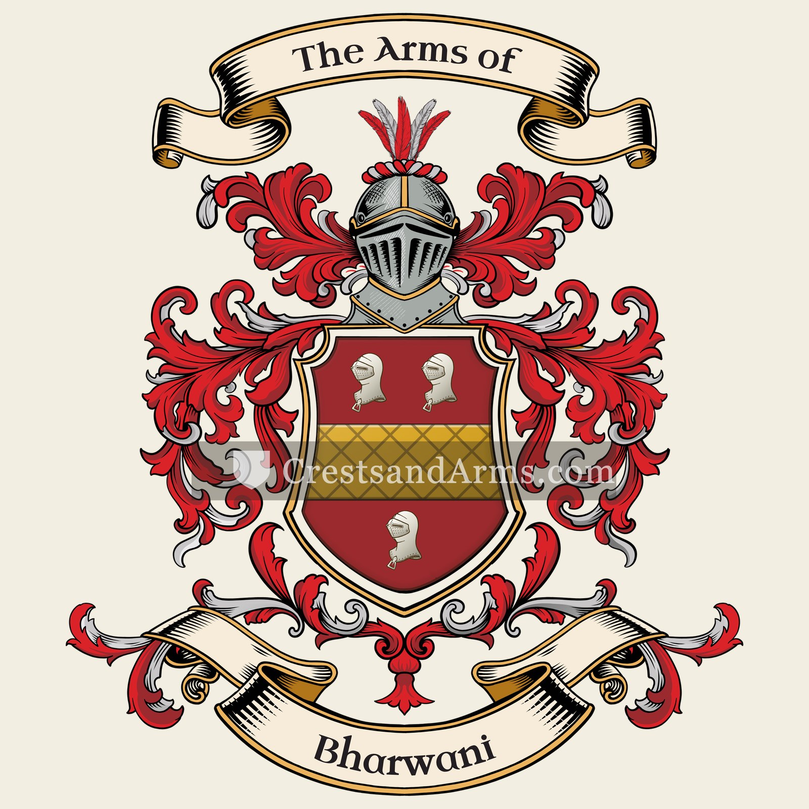 The Bharwani coat of arms, drawn from the recorded blazon