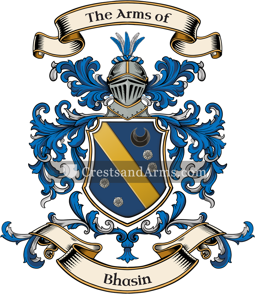 The Bhasin coat of arms, drawn from the recorded blazon