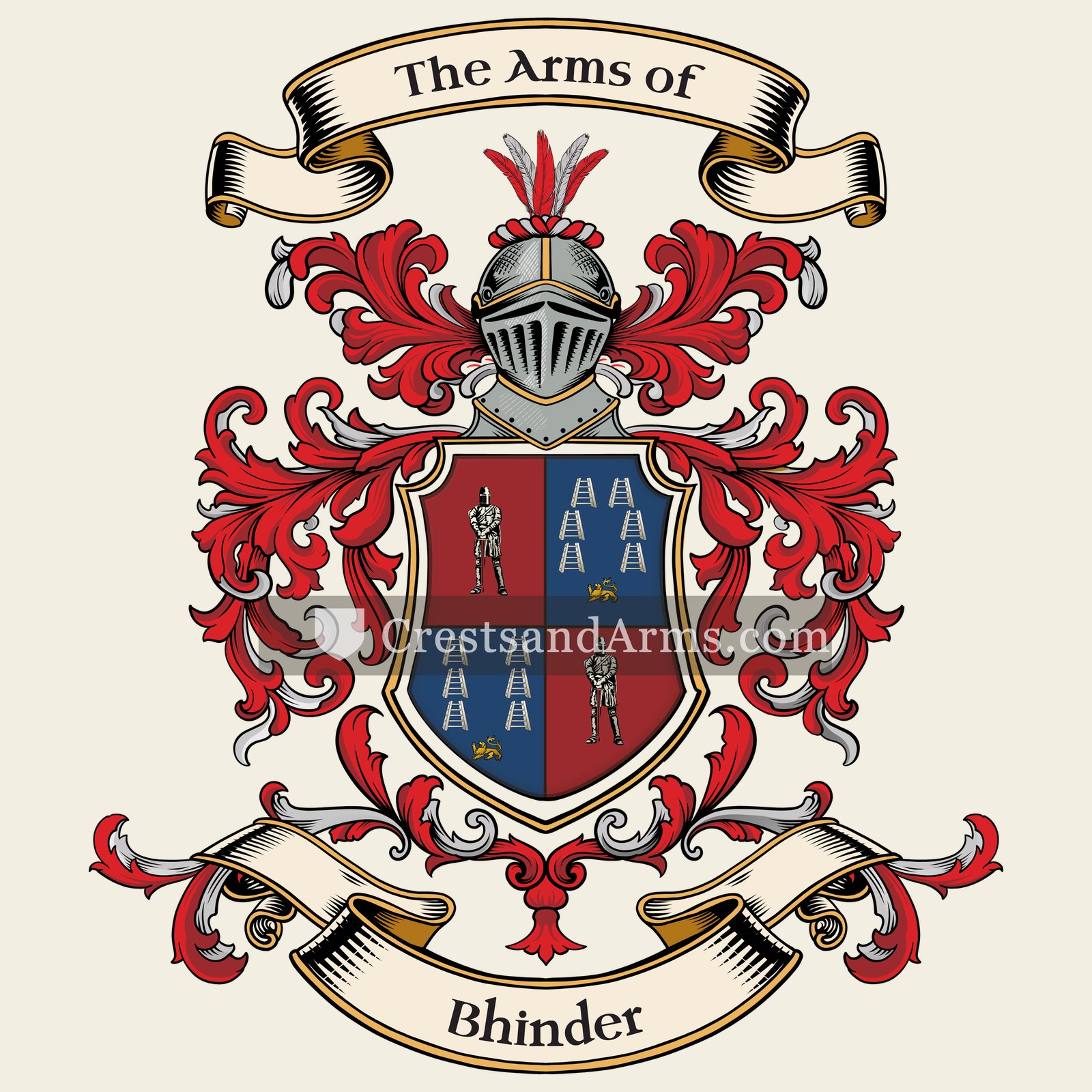 The Bhinder coat of arms, drawn from the recorded blazon