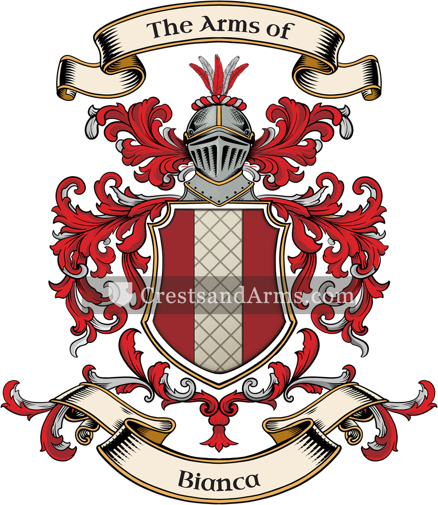 The Bianca coat of arms, drawn from the recorded blazon
