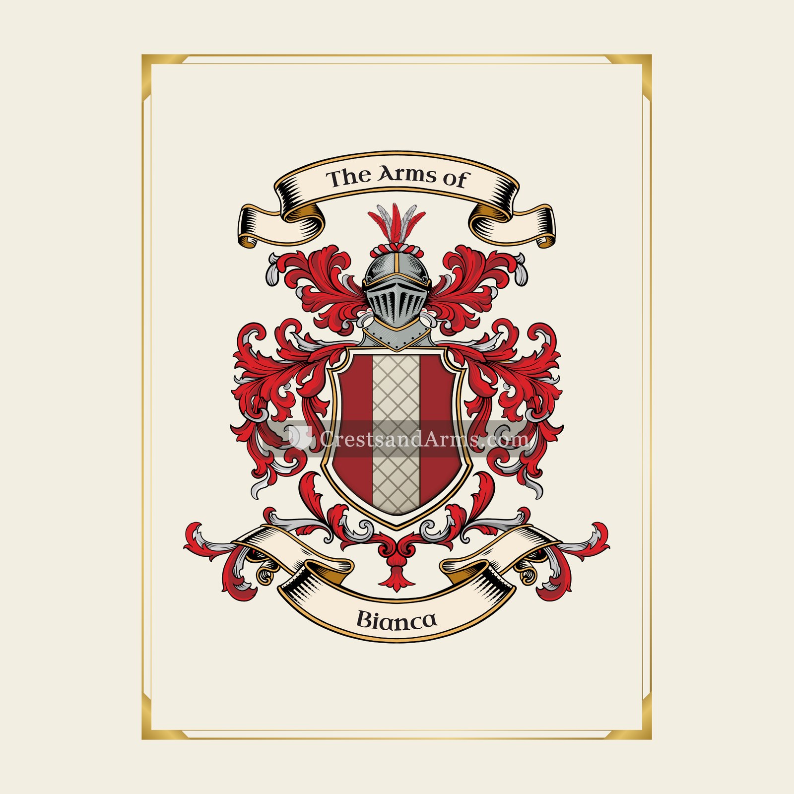 With gold border