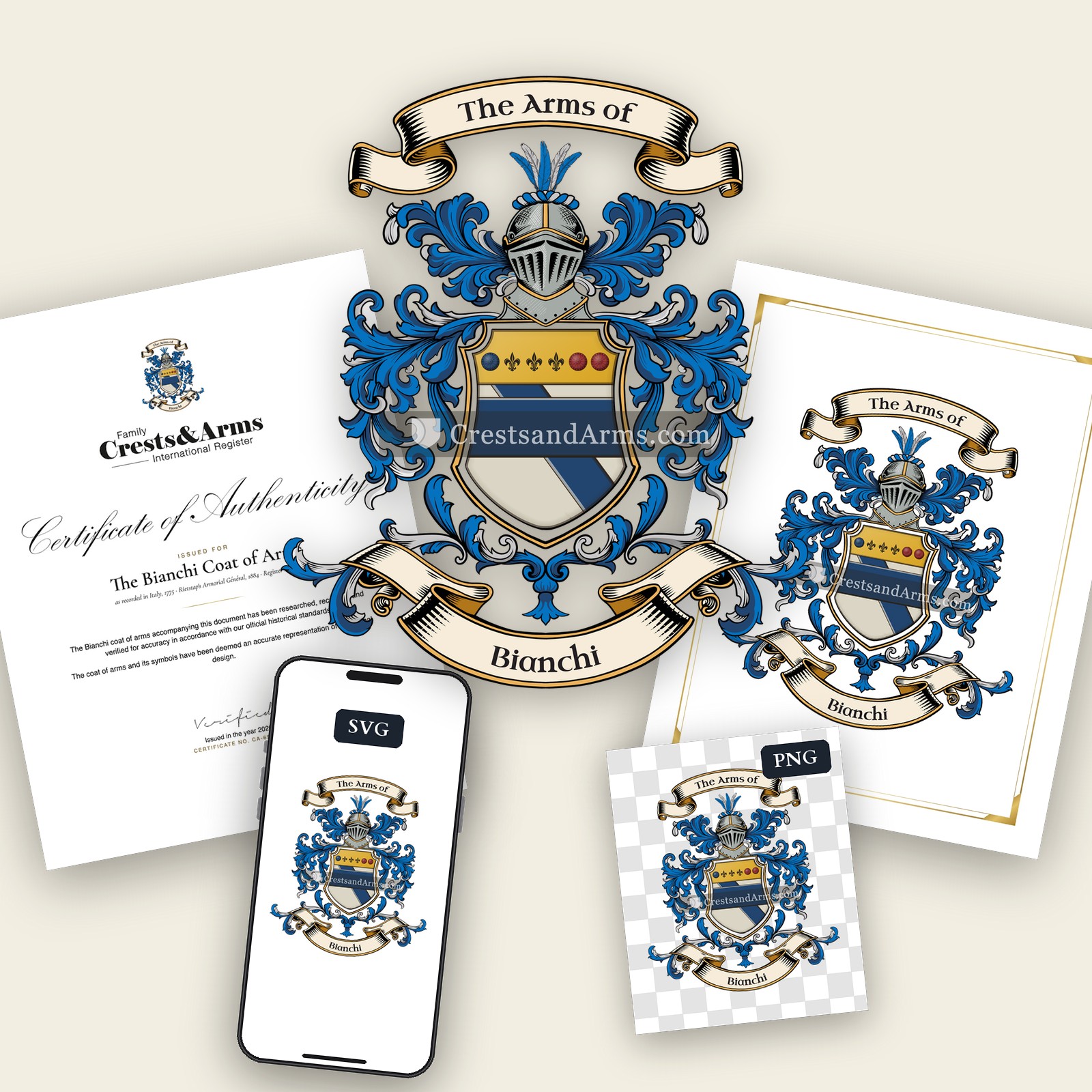 The Bianchi arms on the coat of arms — digital pack