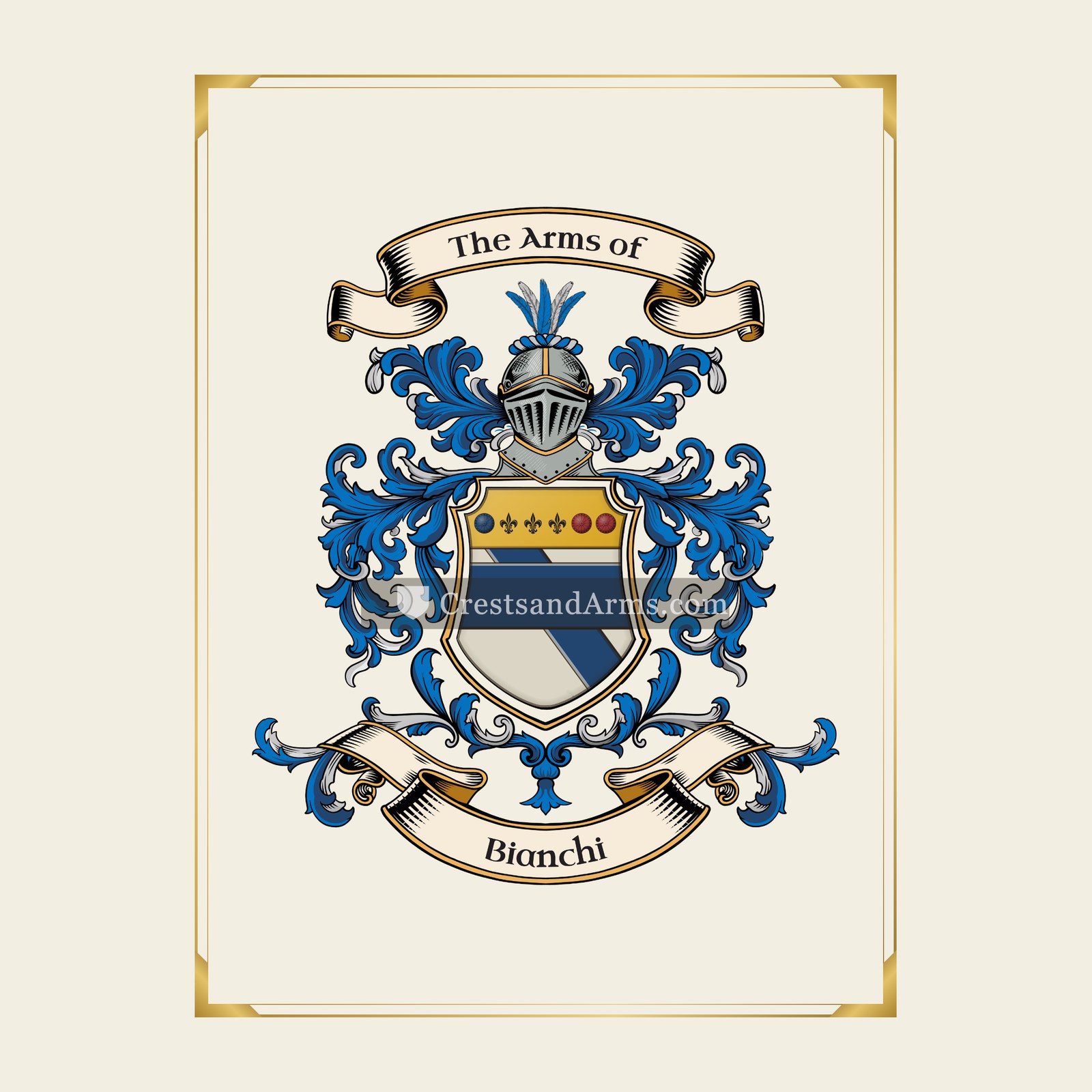 With gold border