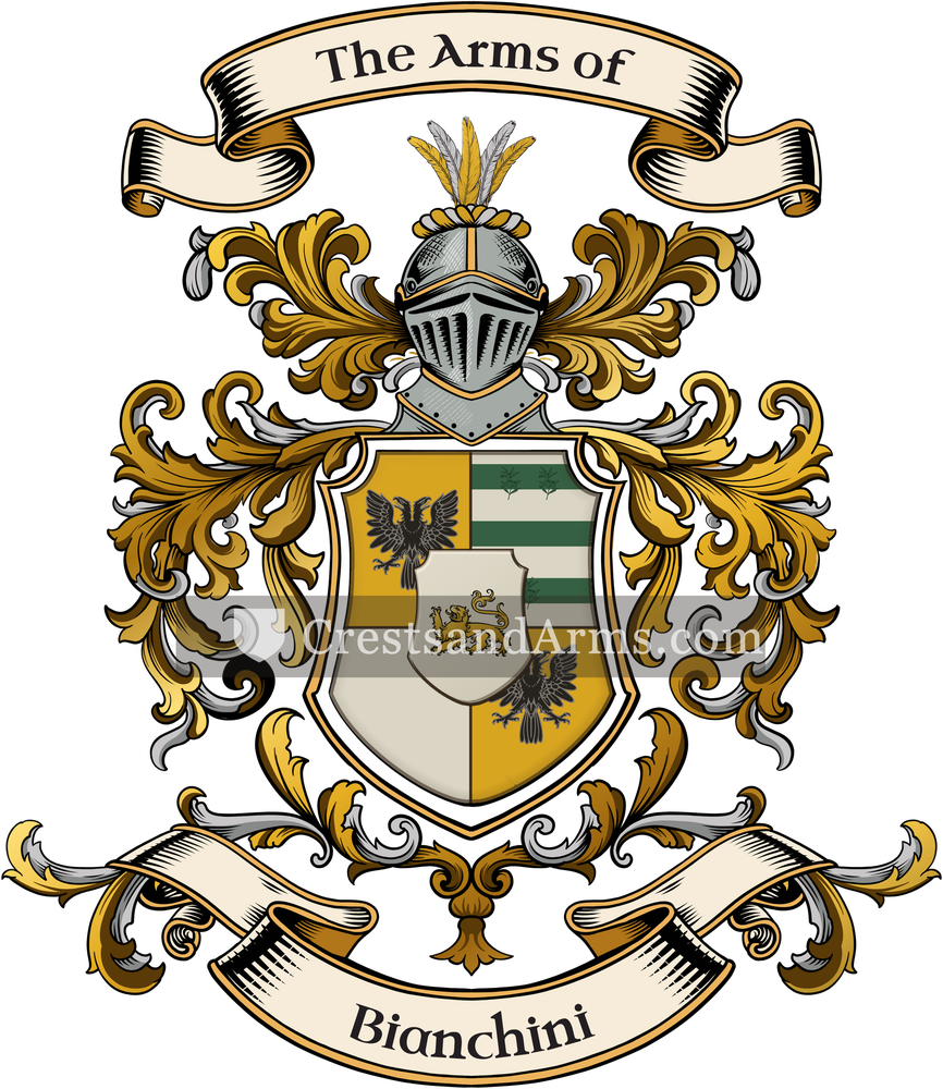 The Bianchini coat of arms, drawn from the recorded blazon