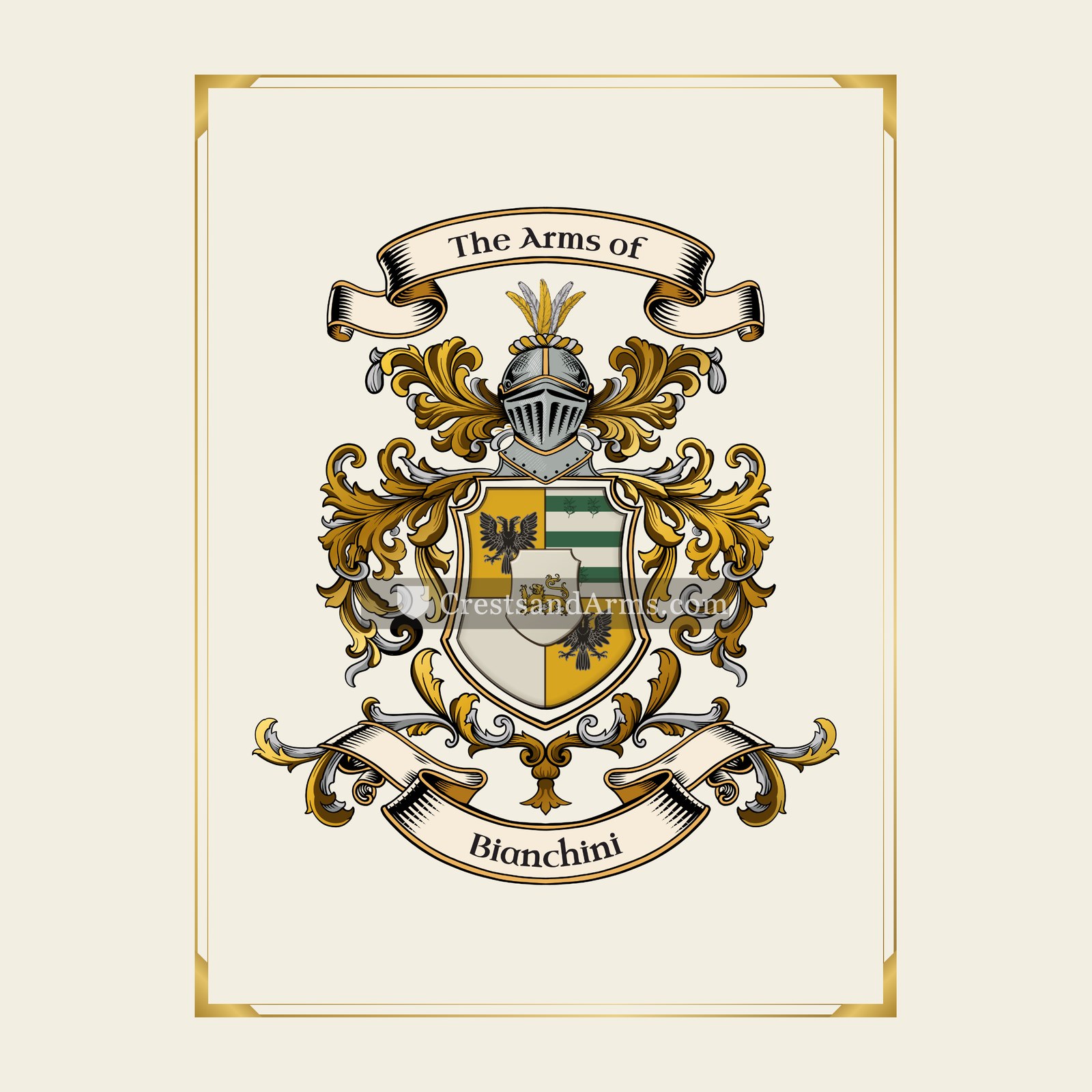 With gold border