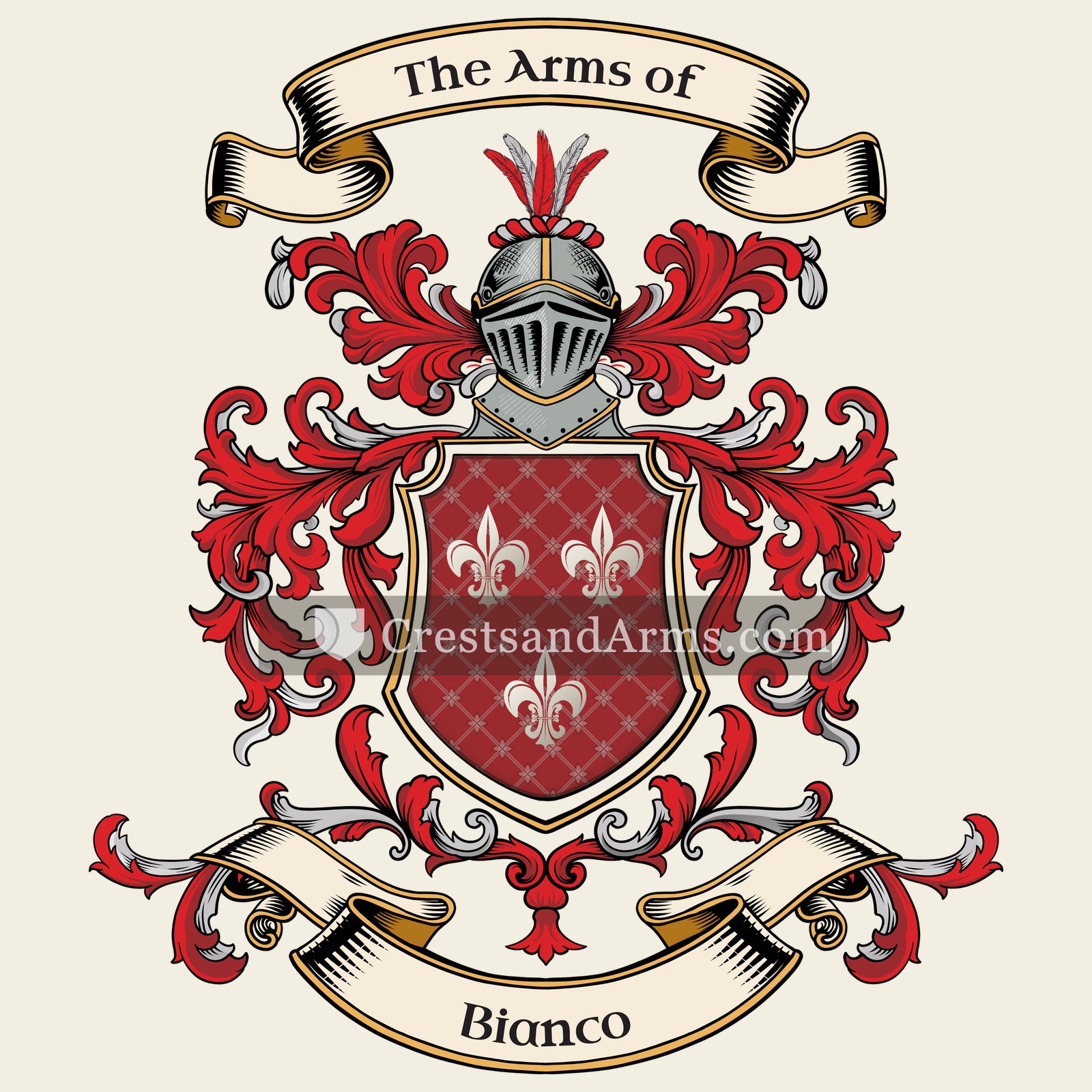 The Bianco coat of arms, drawn from the recorded blazon