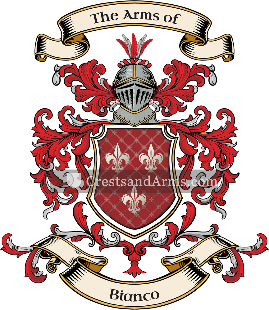 The Bianco coat of arms, drawn from the recorded blazon