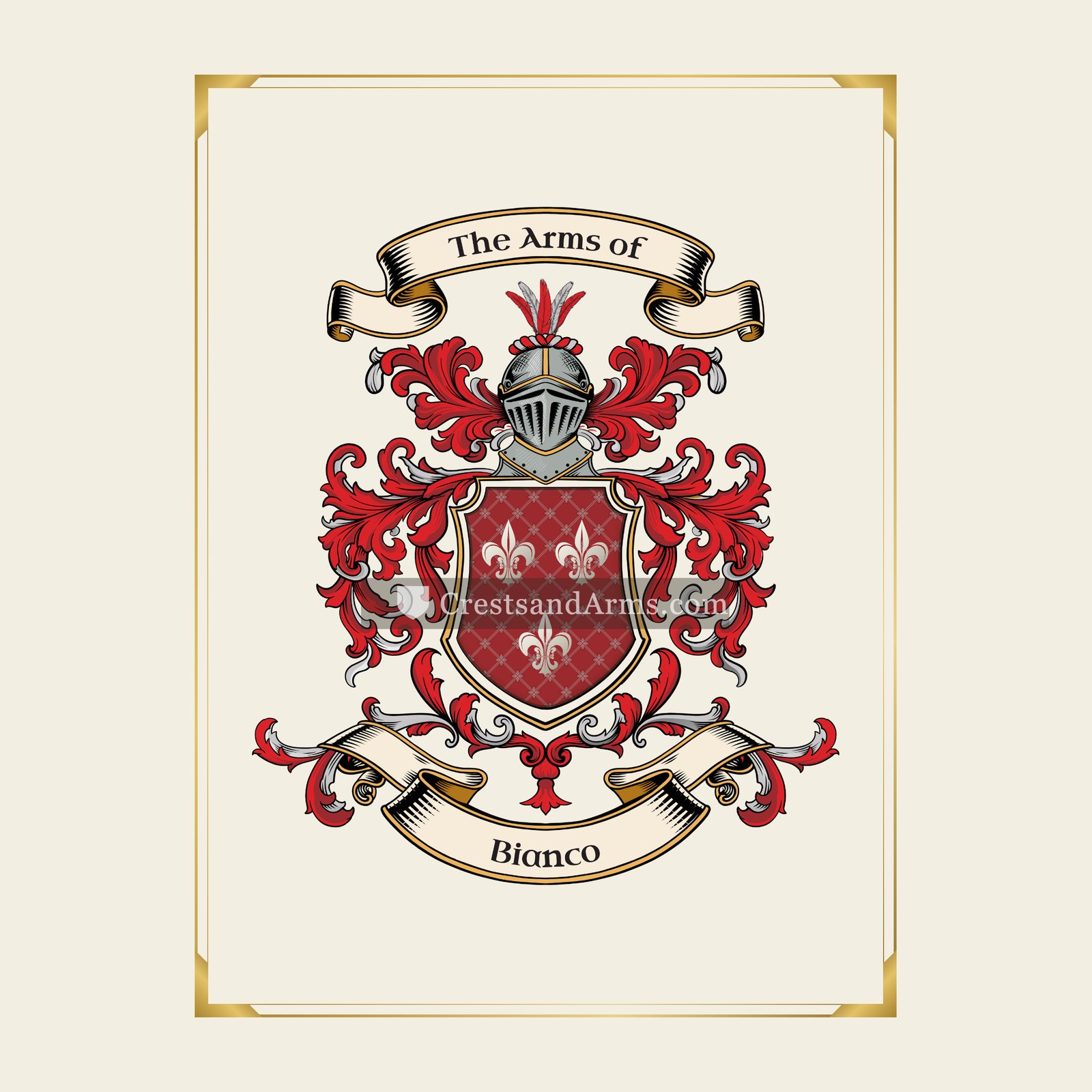 With gold border