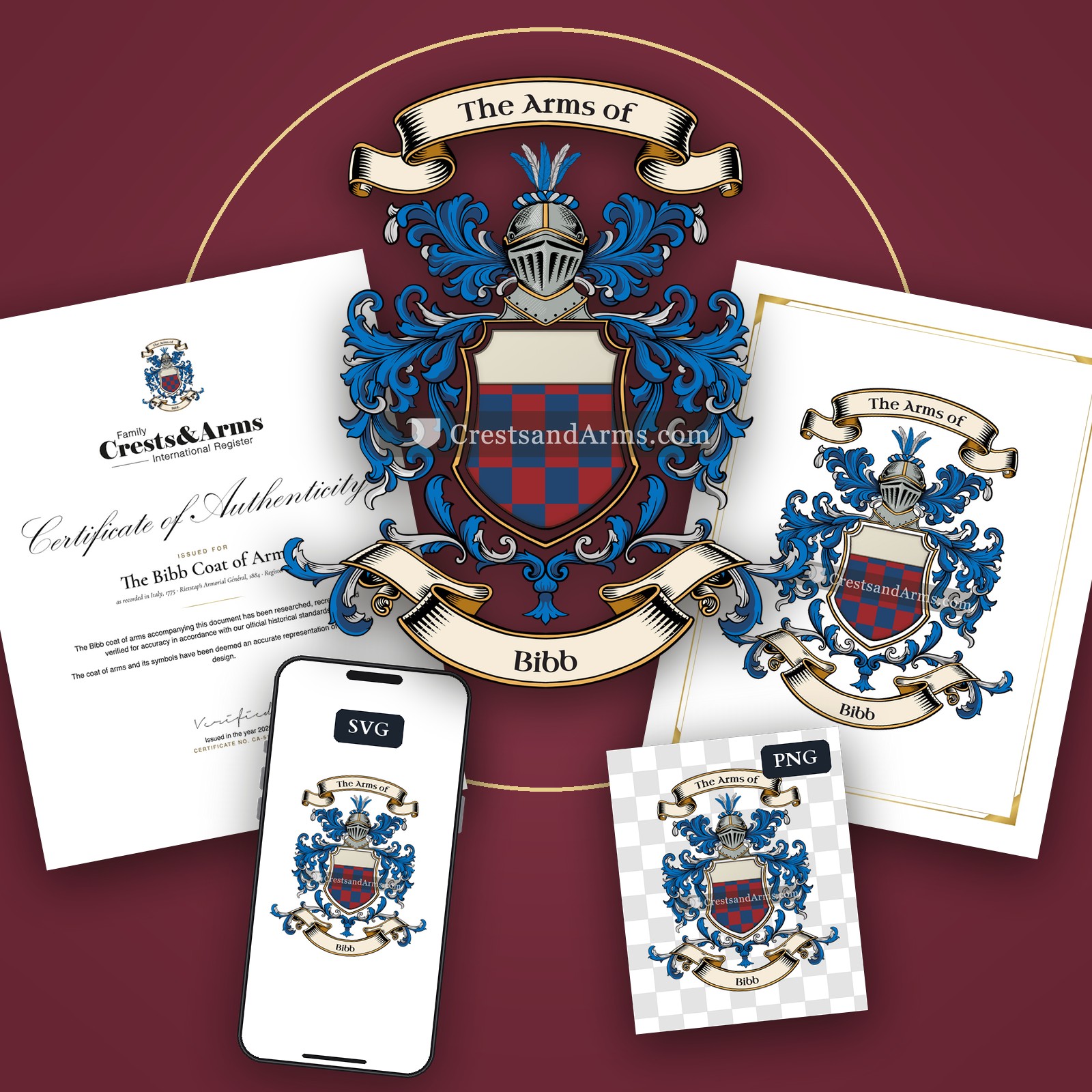 The Bibb arms on the coat of arms — digital pack