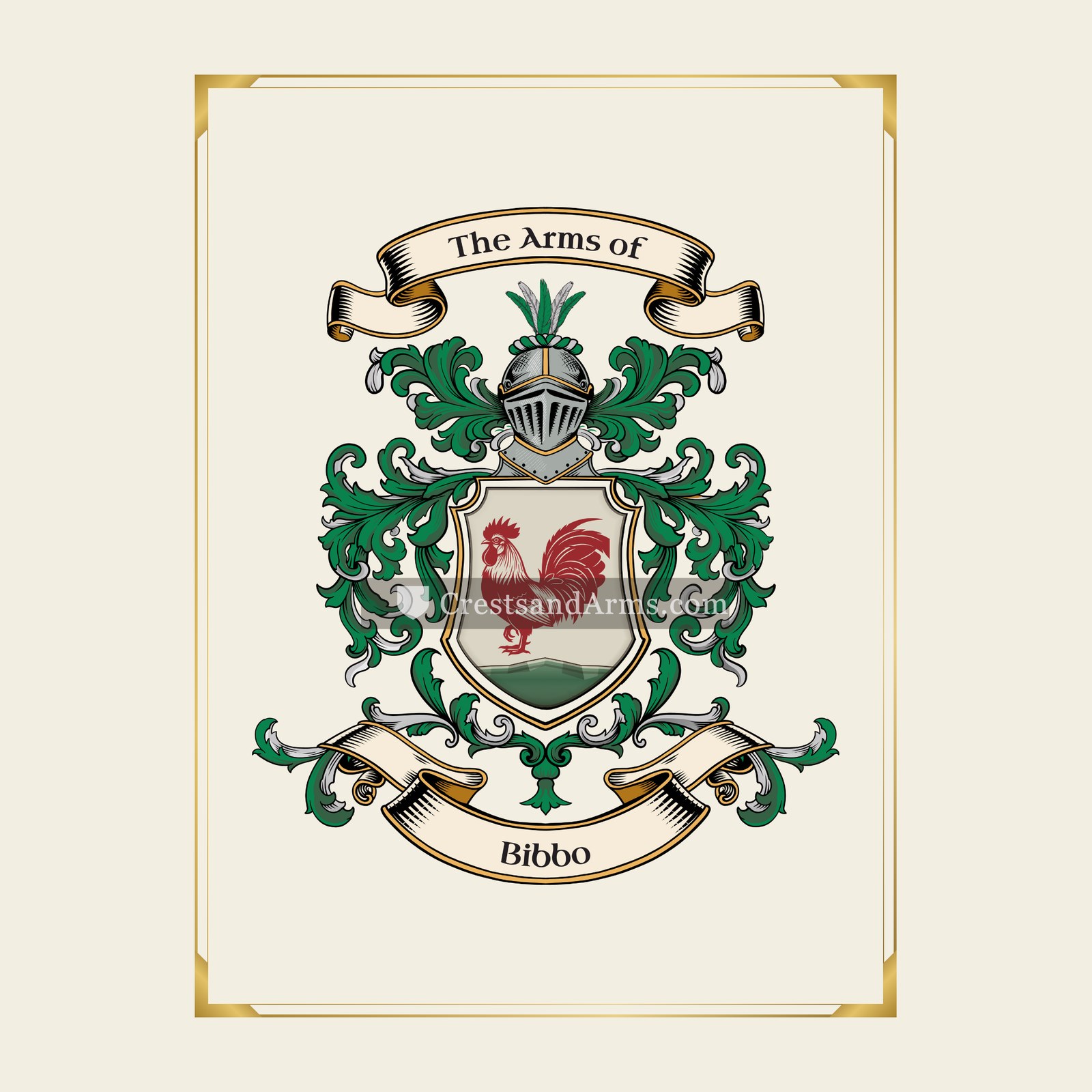 With gold border