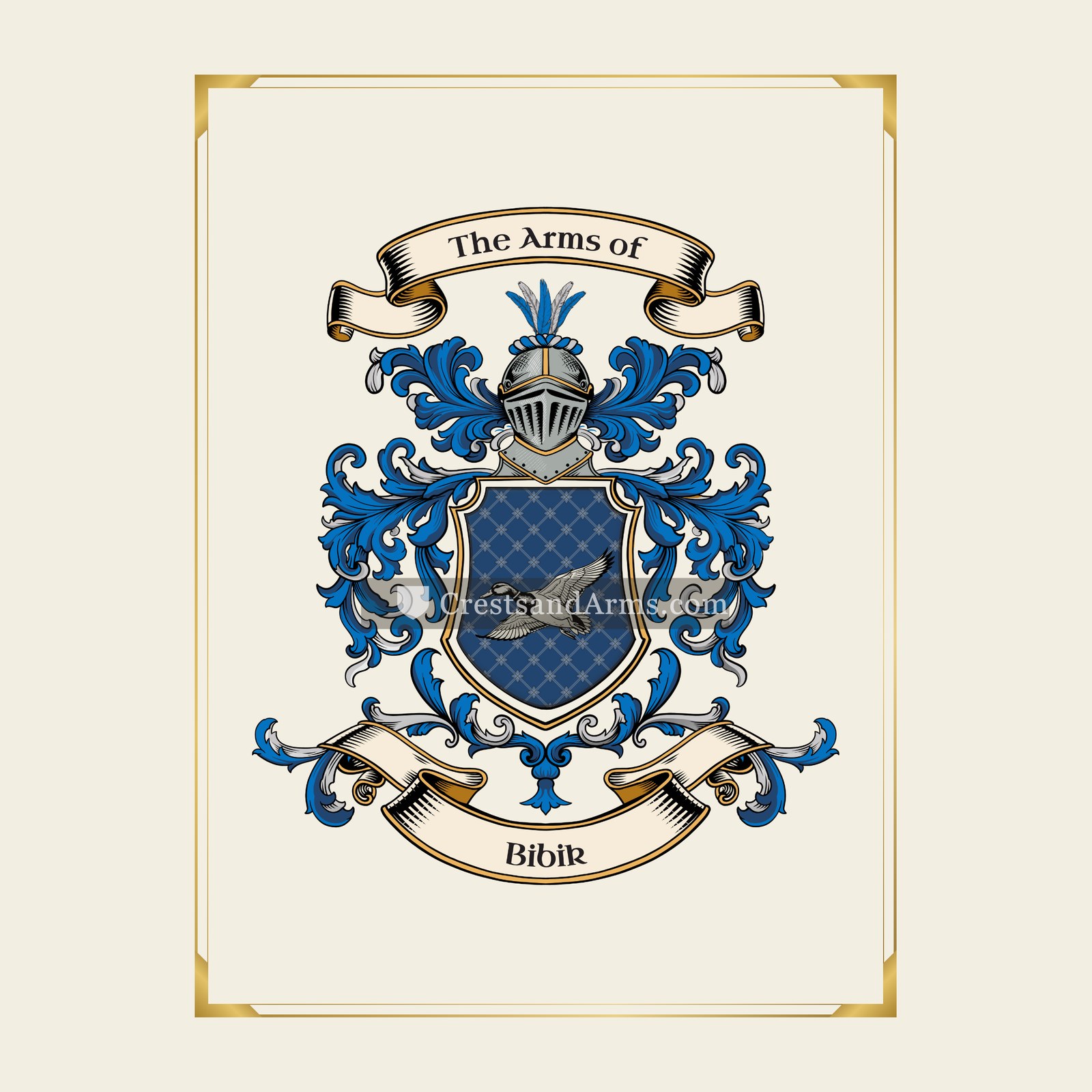 With gold border