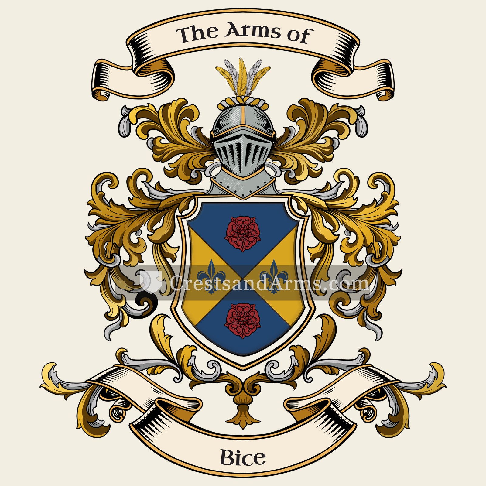 The Bice coat of arms, drawn from the recorded blazon