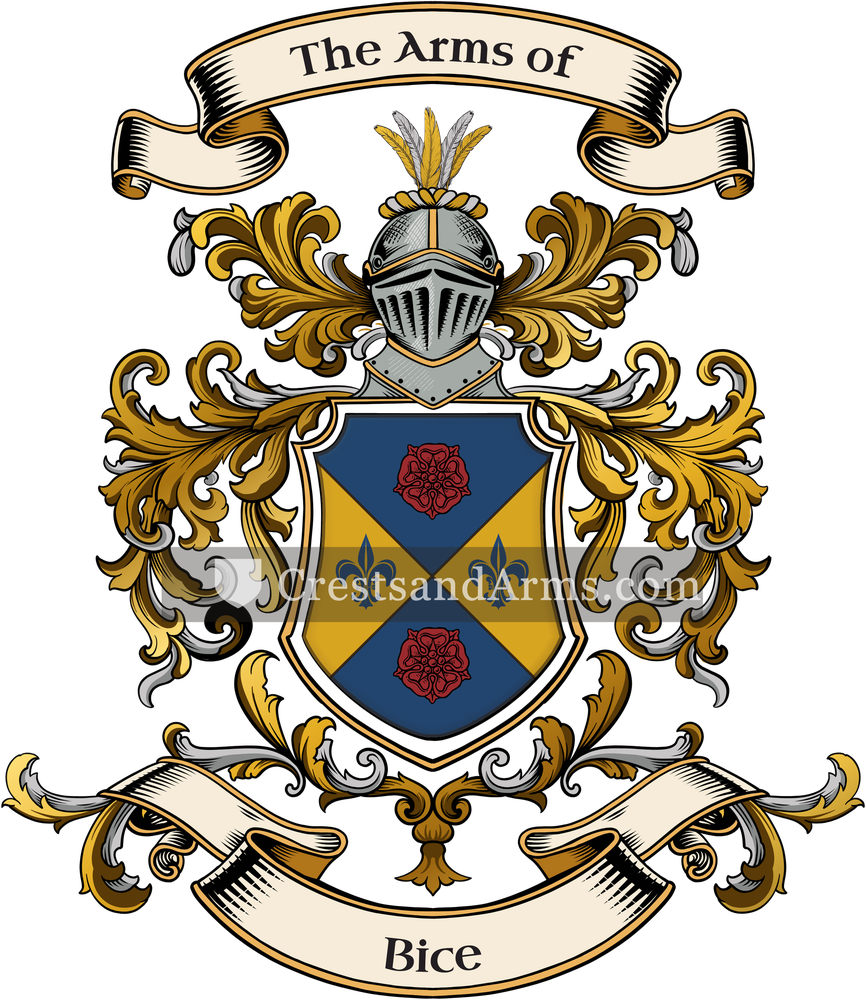 The Bice coat of arms, drawn from the recorded blazon